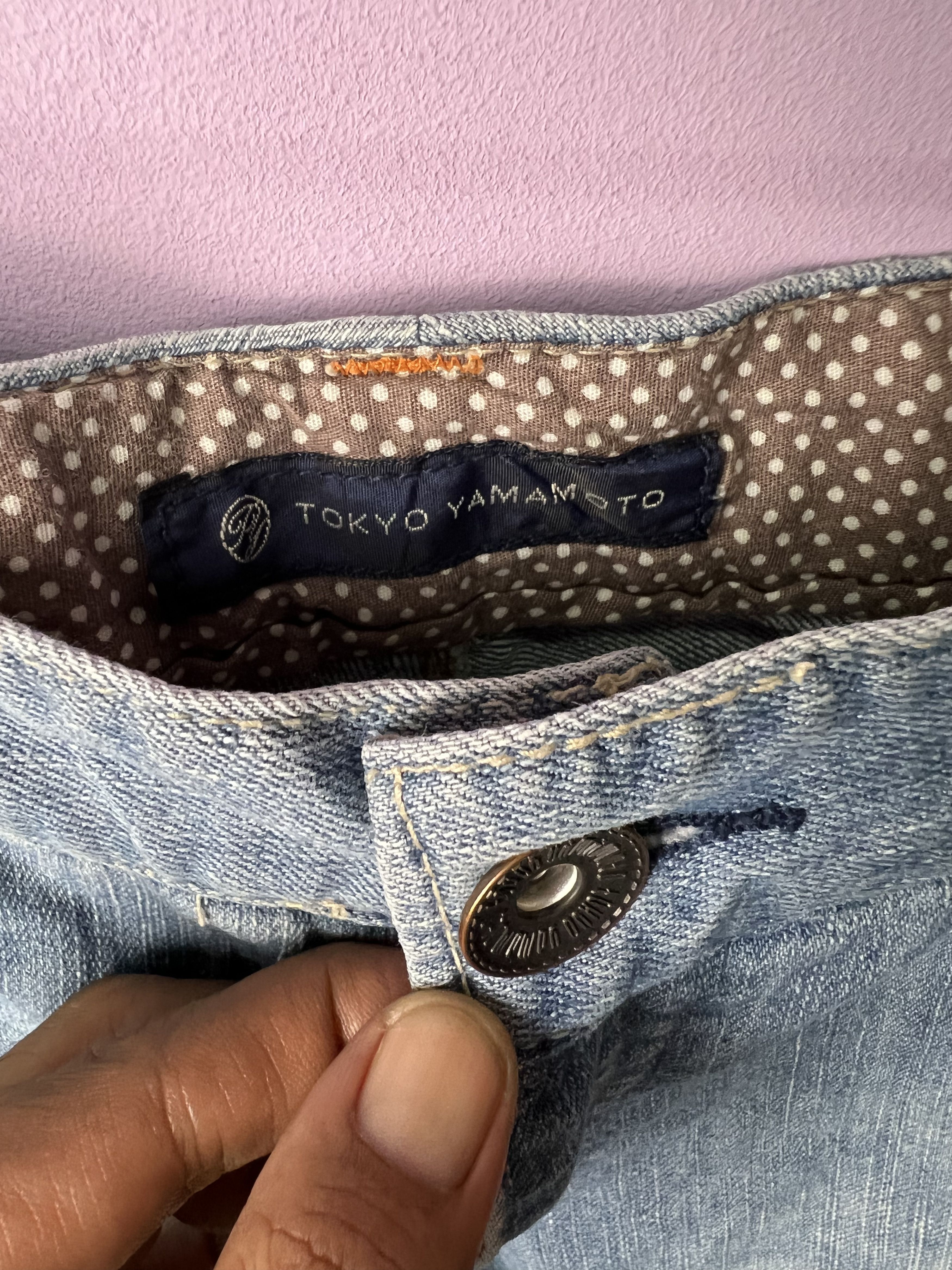 Japanese Brand 🔥Cropped Tokyo Yamamoto Light Denim Size US 30 / EU 46 - 10 Thumbnail