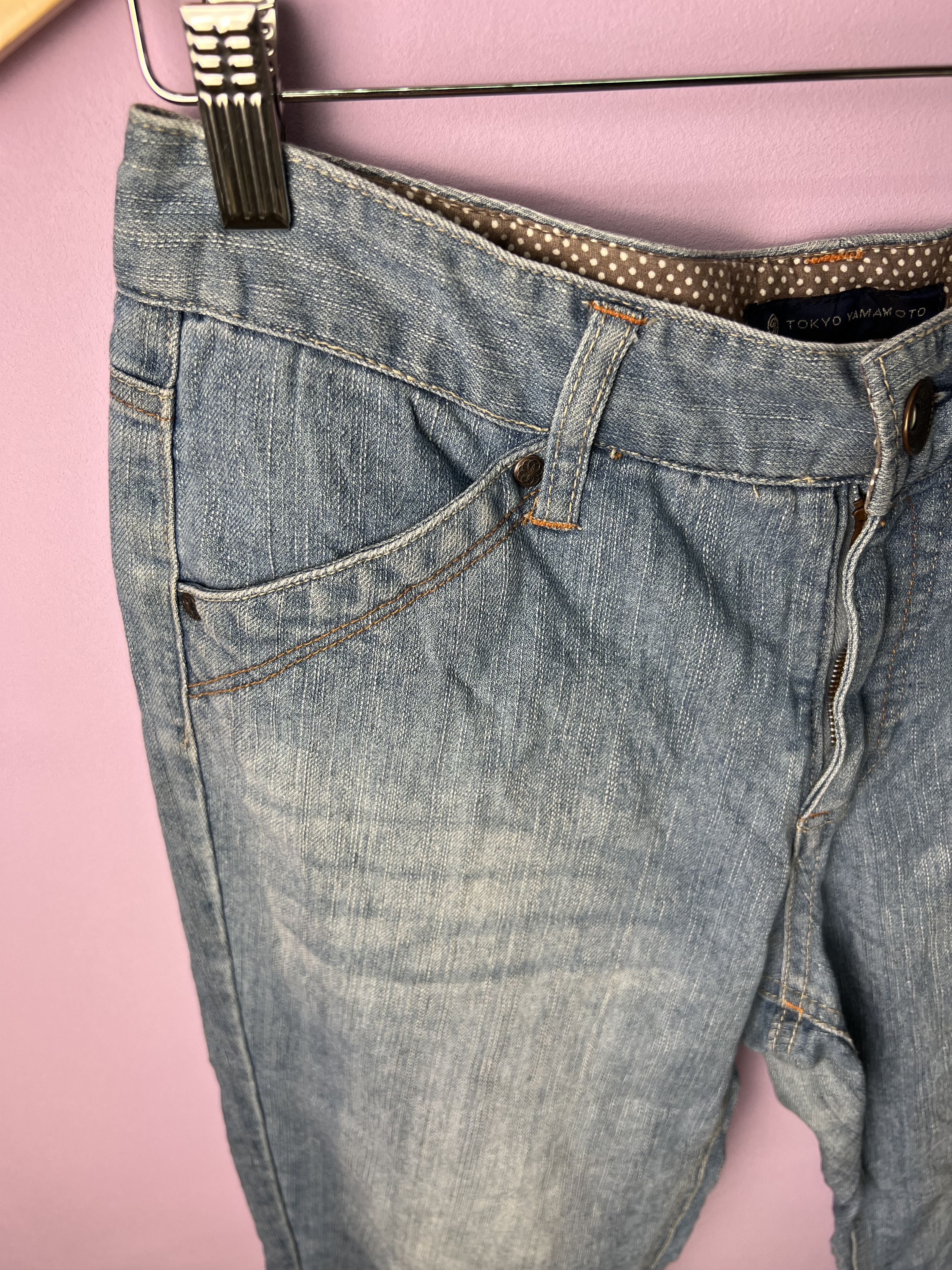 Japanese Brand 🔥Cropped Tokyo Yamamoto Light Denim Size US 30 / EU 46 - 7 Thumbnail
