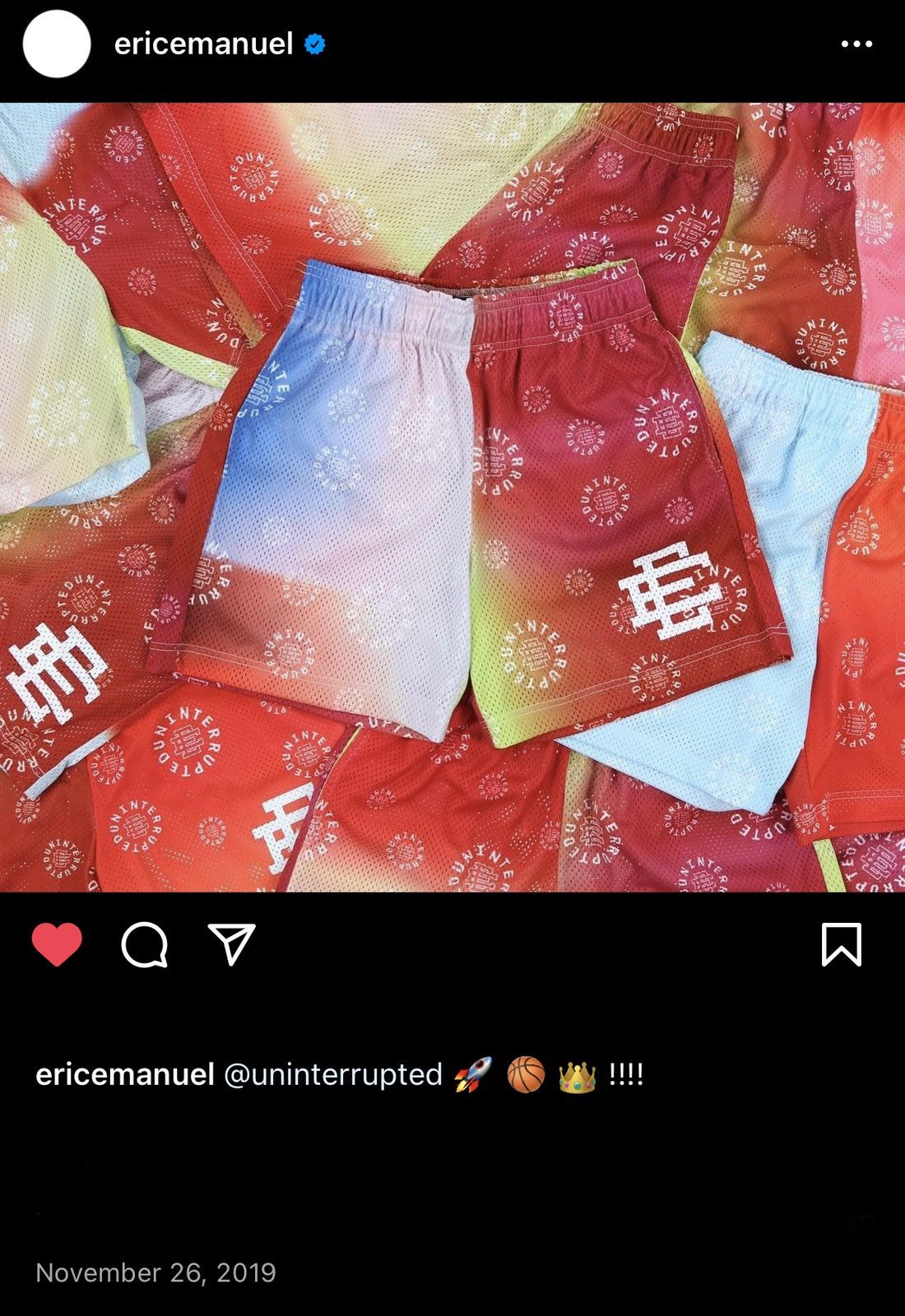 Eric Emanuel RARE Eric Emanuel x Uninterrupted Tye Dye Shorts Large Size US 34 / EU 50 - 21 Thumbnail