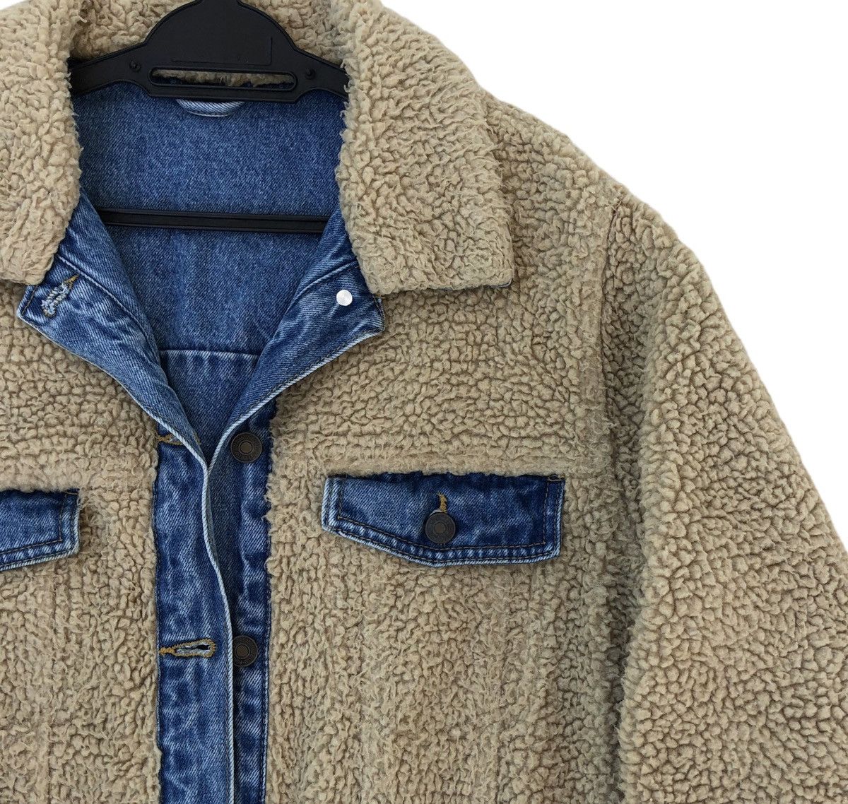 Japanese Brand Forever 21 Denim Sherpa Jeans Jacket Size US M / EU 48-50 / 2 - 7 Thumbnail