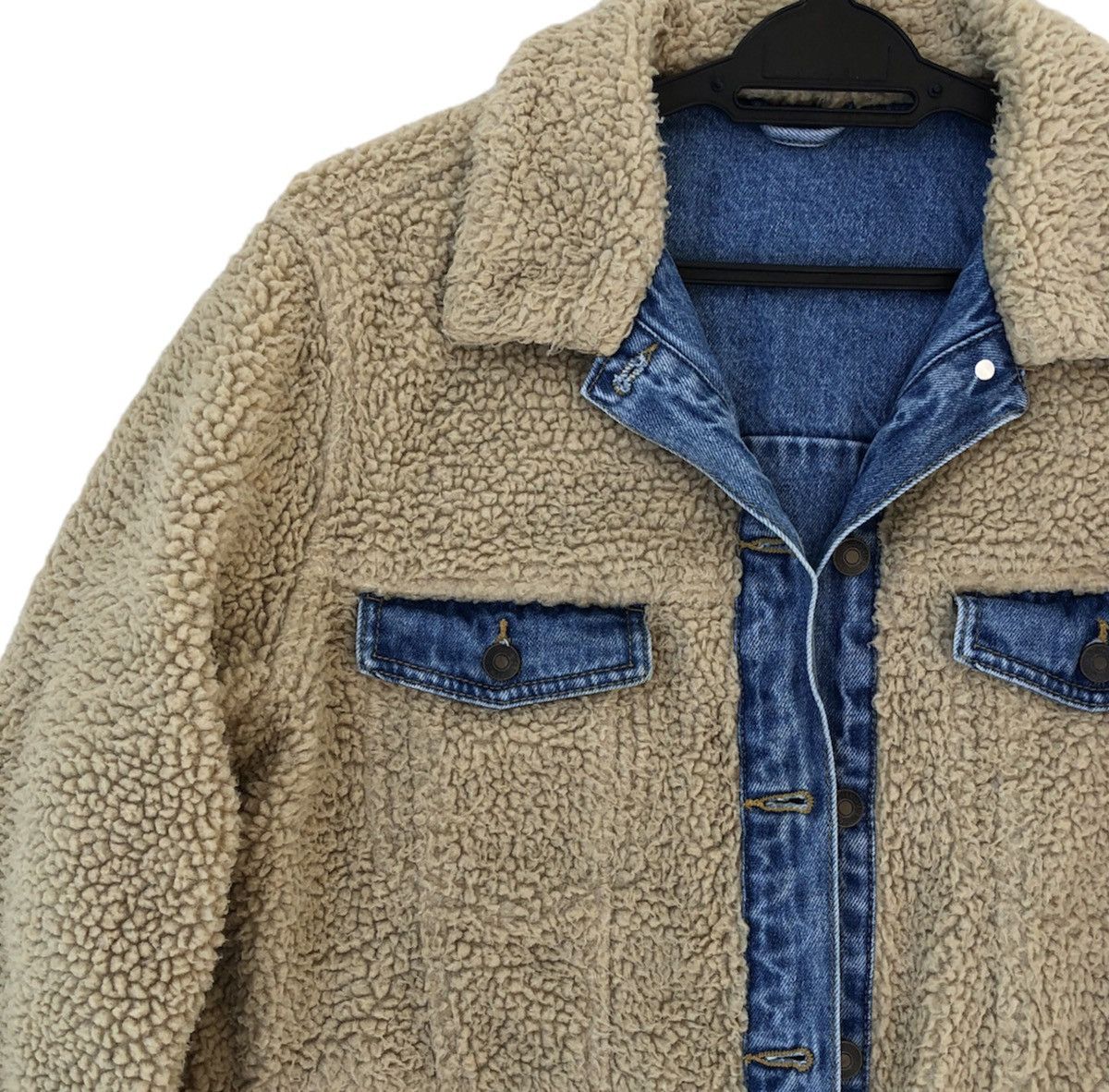 Japanese Brand Forever 21 Denim Sherpa Jeans Jacket Size US M / EU 48-50 / 2 - 6 Thumbnail