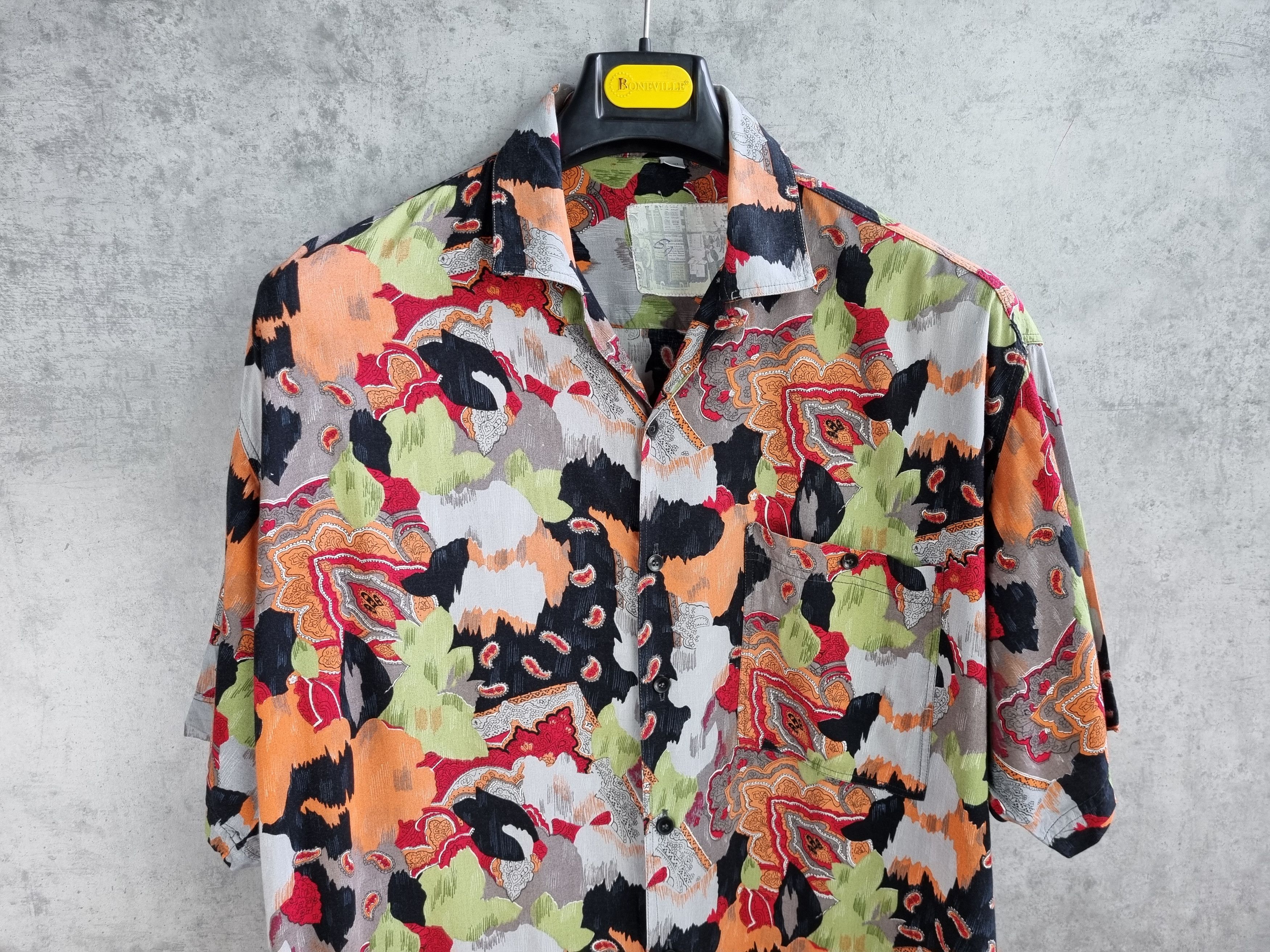 Designer 80s Abstract Viscose Summer Shirt DRIES VAN NOTEN style Size US XL / EU 56 / 4 - 9 Thumbnail