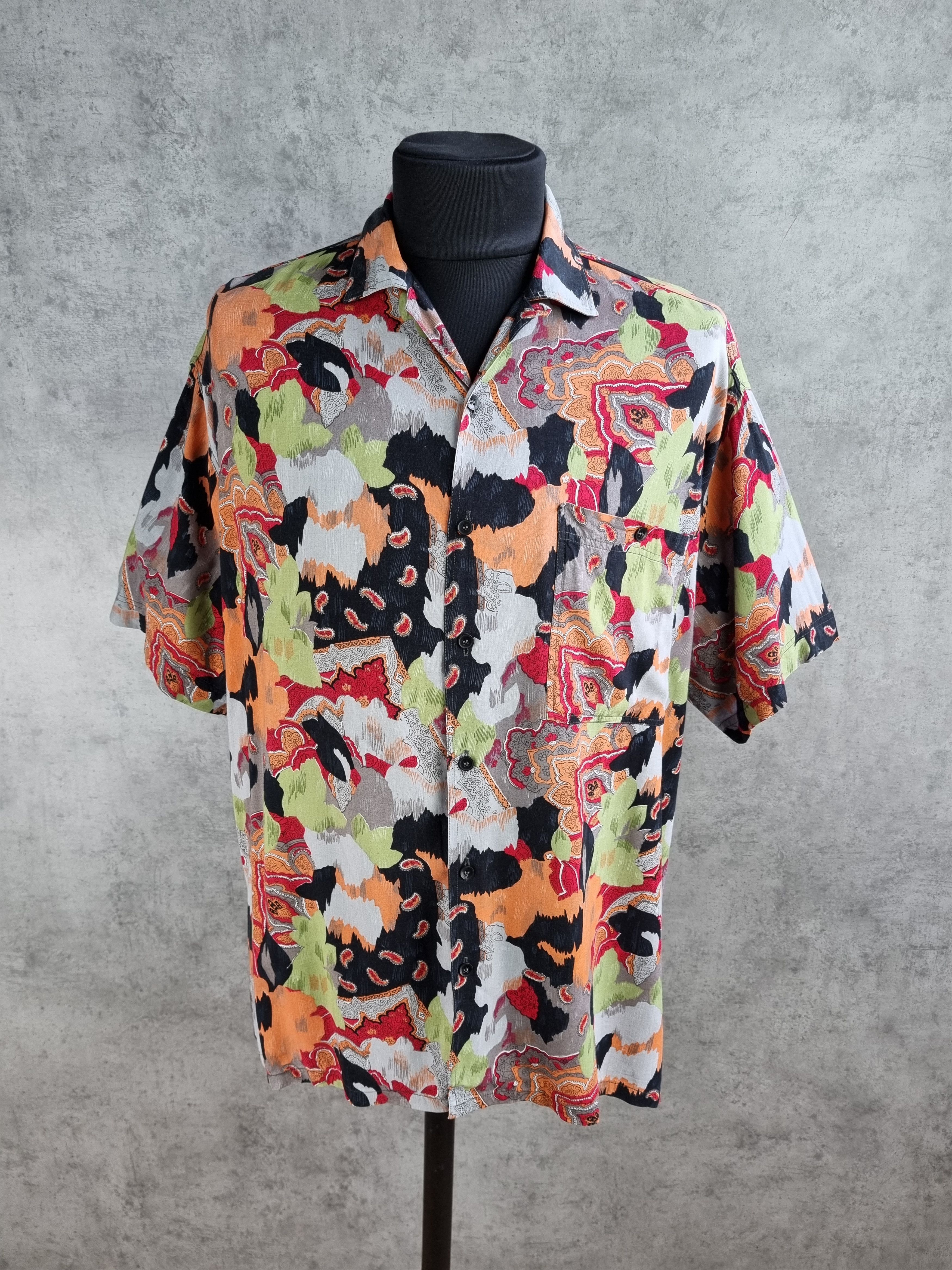 Designer 80s Abstract Viscose Summer Shirt DRIES VAN NOTEN style Size US XL / EU 56 / 4 - 14 Thumbnail