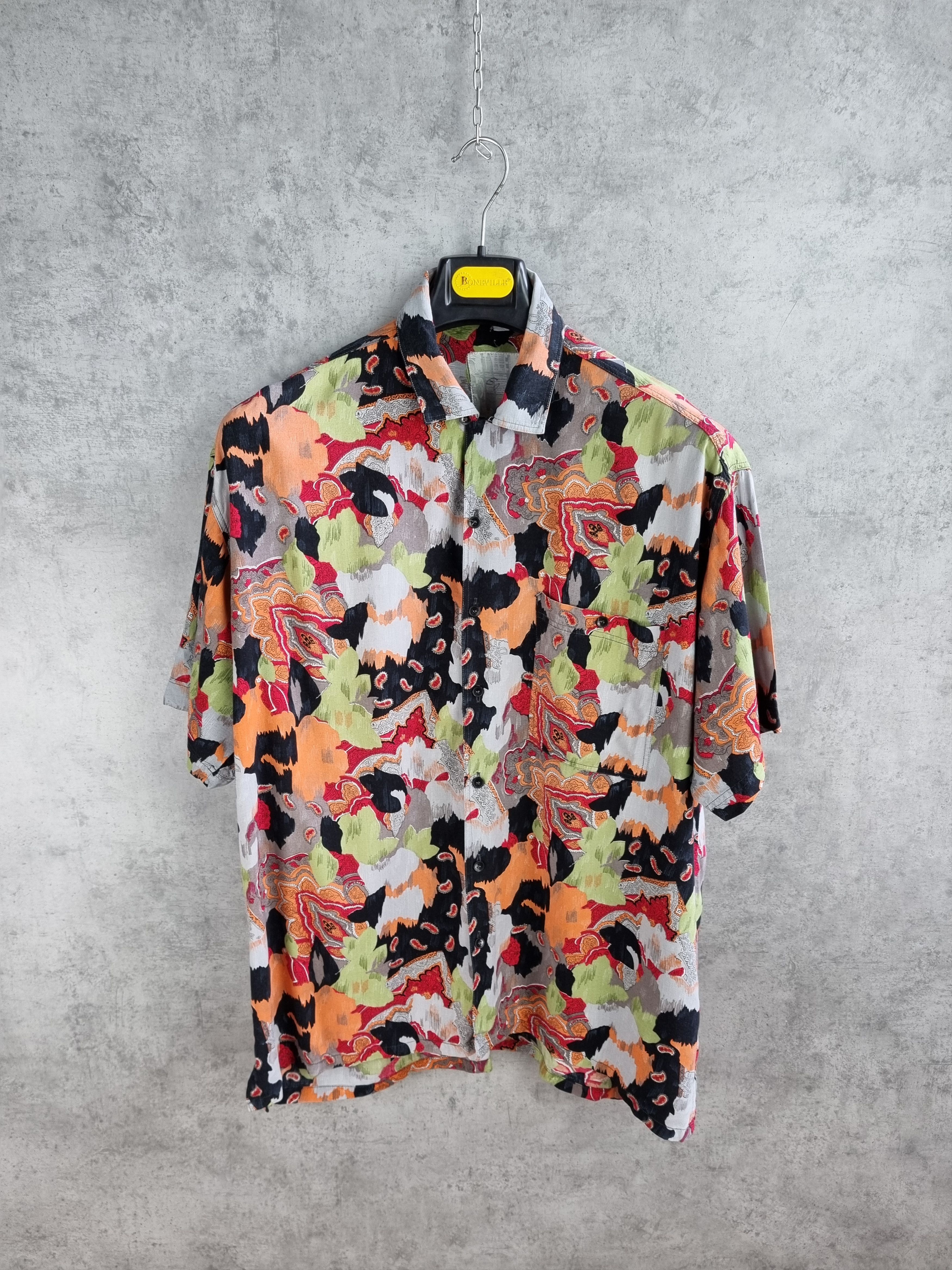 Designer 80s Abstract Viscose Summer Shirt DRIES VAN NOTEN style Size US XL / EU 56 / 4 - 2 Thumbnail
