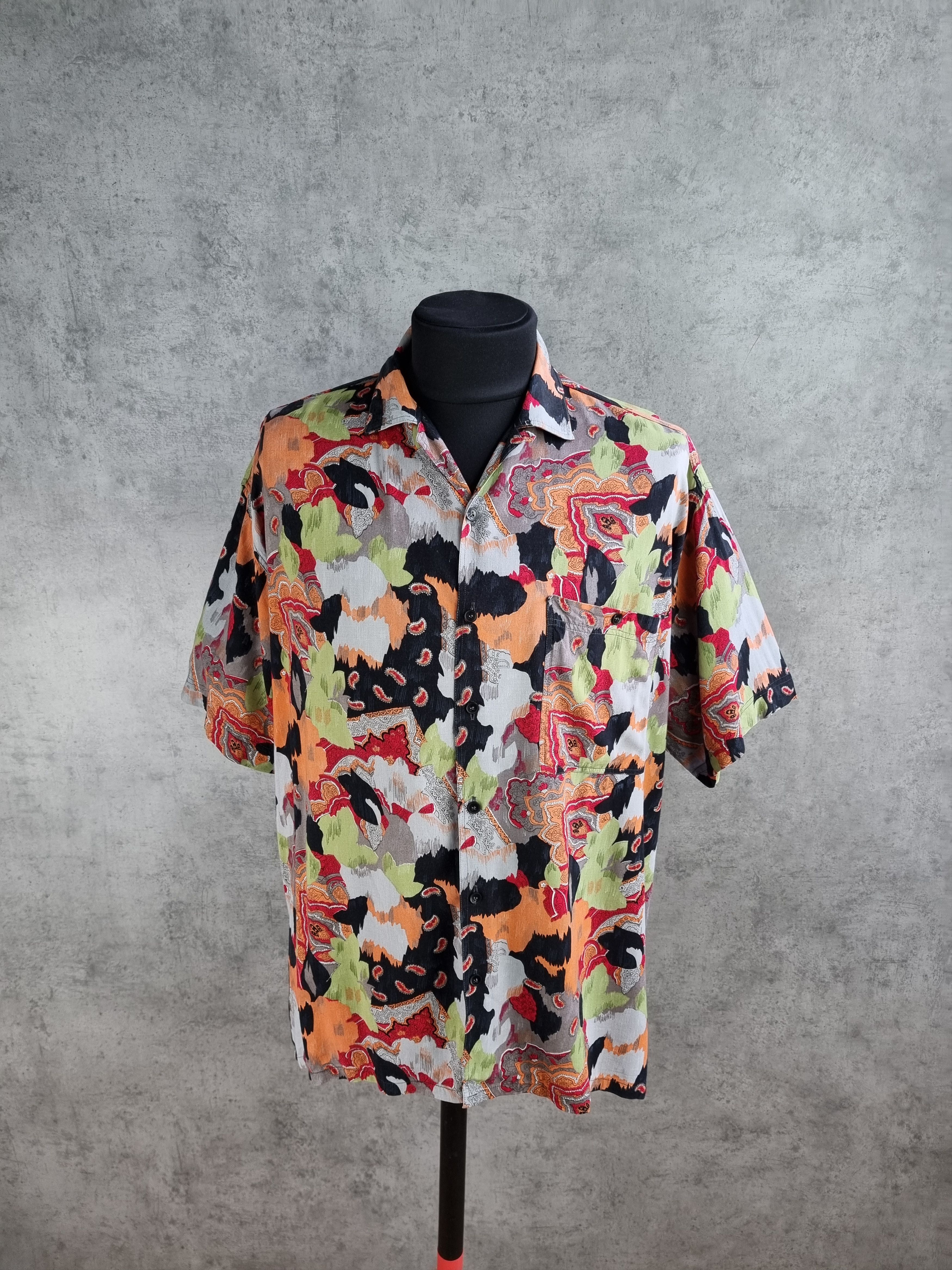 Designer 80s Abstract Viscose Summer Shirt DRIES VAN NOTEN style Size US XL / EU 56 / 4 - 3 Thumbnail