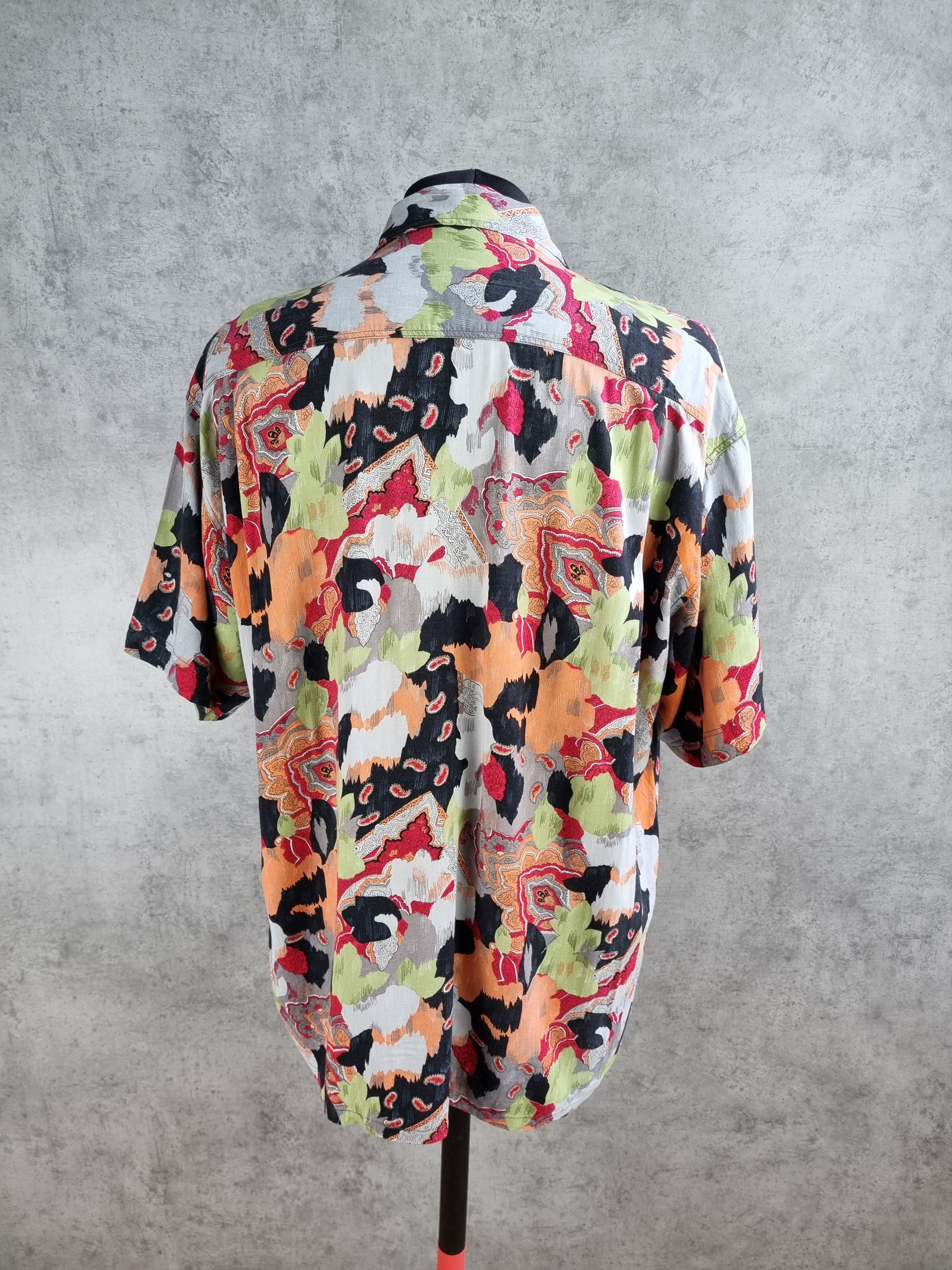 Designer 80s Abstract Viscose Summer Shirt DRIES VAN NOTEN style Size US XL / EU 56 / 4 - 4 Thumbnail