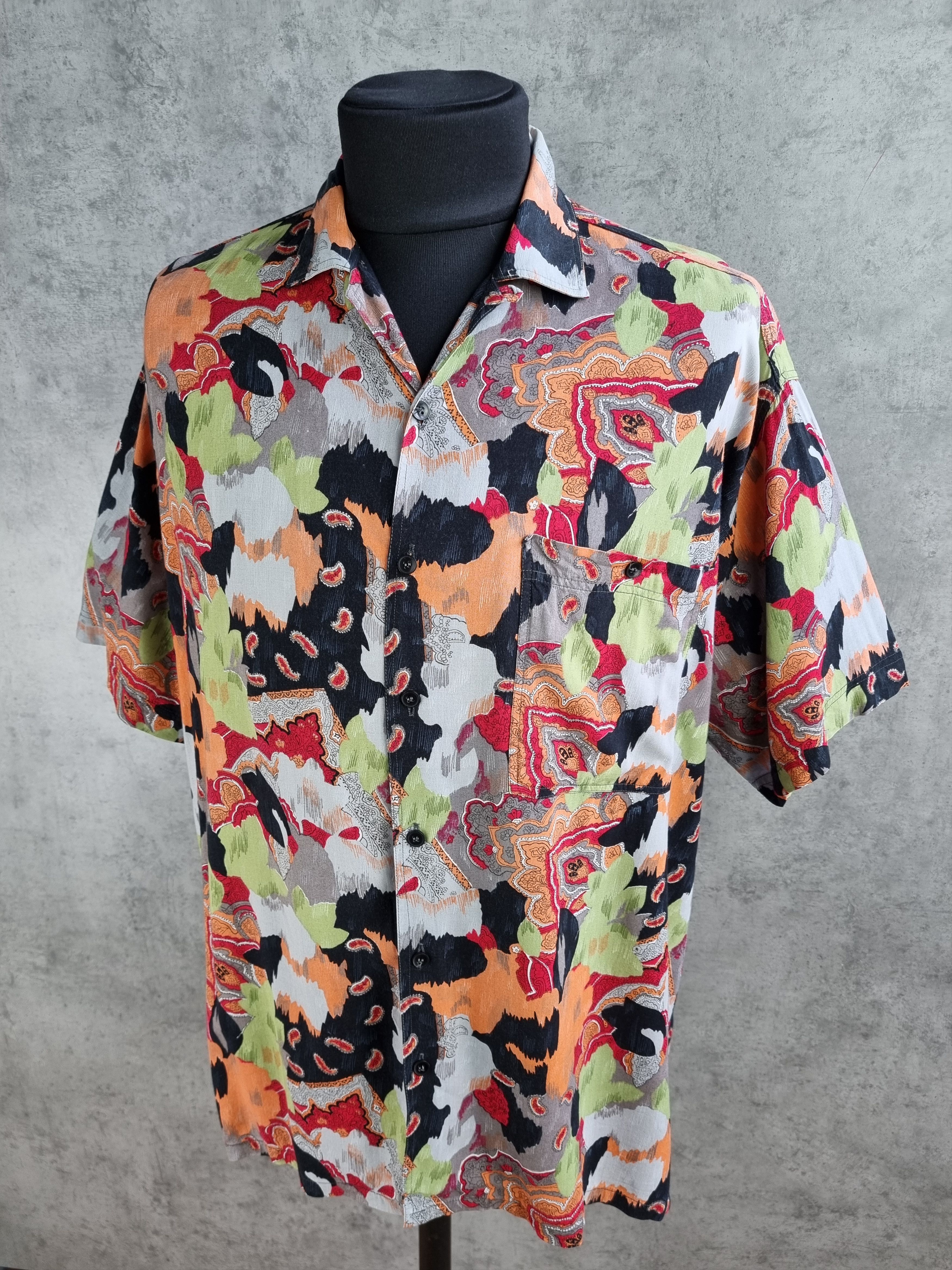 Designer 80s Abstract Viscose Summer Shirt DRIES VAN NOTEN style Size US XL / EU 56 / 4 - 1 Thumbnail