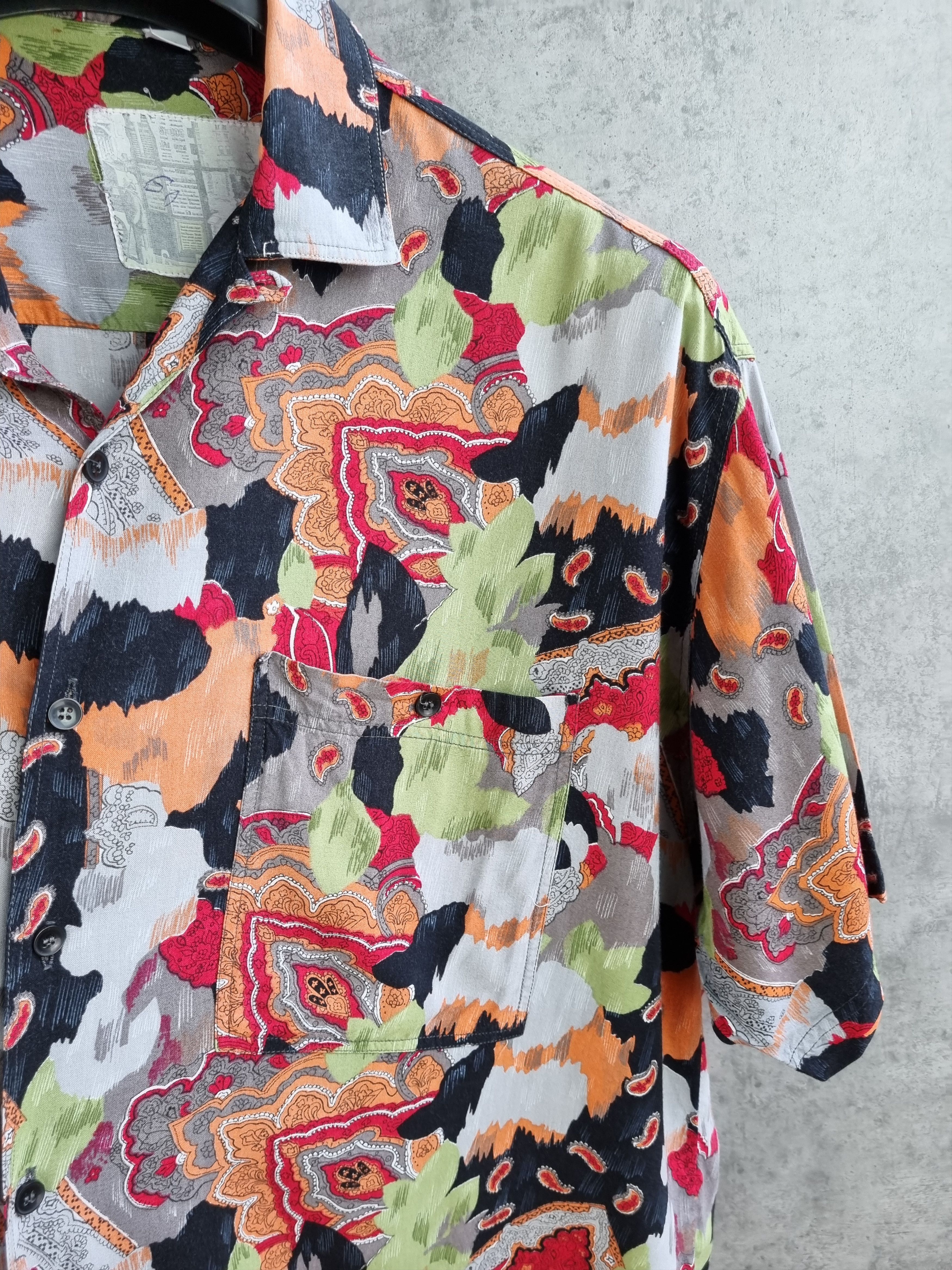 Designer 80s Abstract Viscose Summer Shirt DRIES VAN NOTEN style Size US XL / EU 56 / 4 - 7 Thumbnail