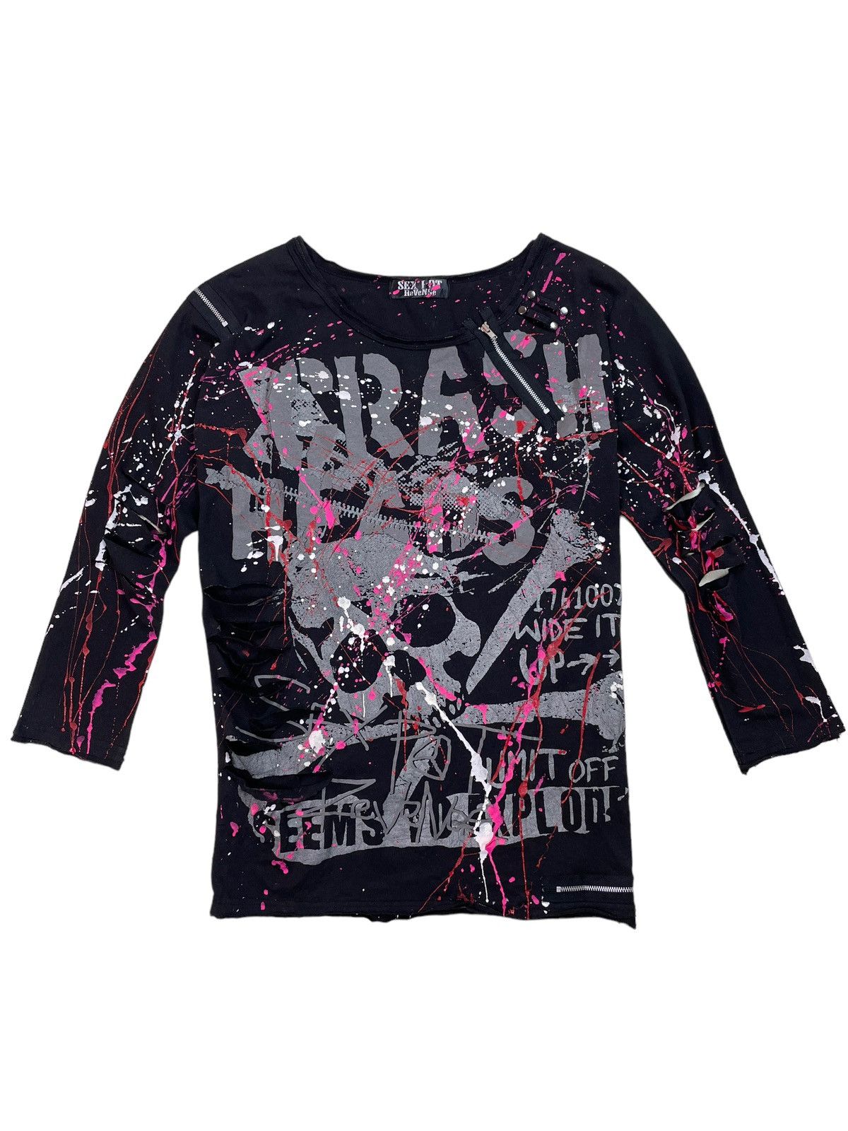 Japanese Brand × Seditionaries Jpn Rebels SexPot Revenge Distressed Zipped LS Shirt Size M / US 6-8 / IT 42-44 - 7 Thumbnail