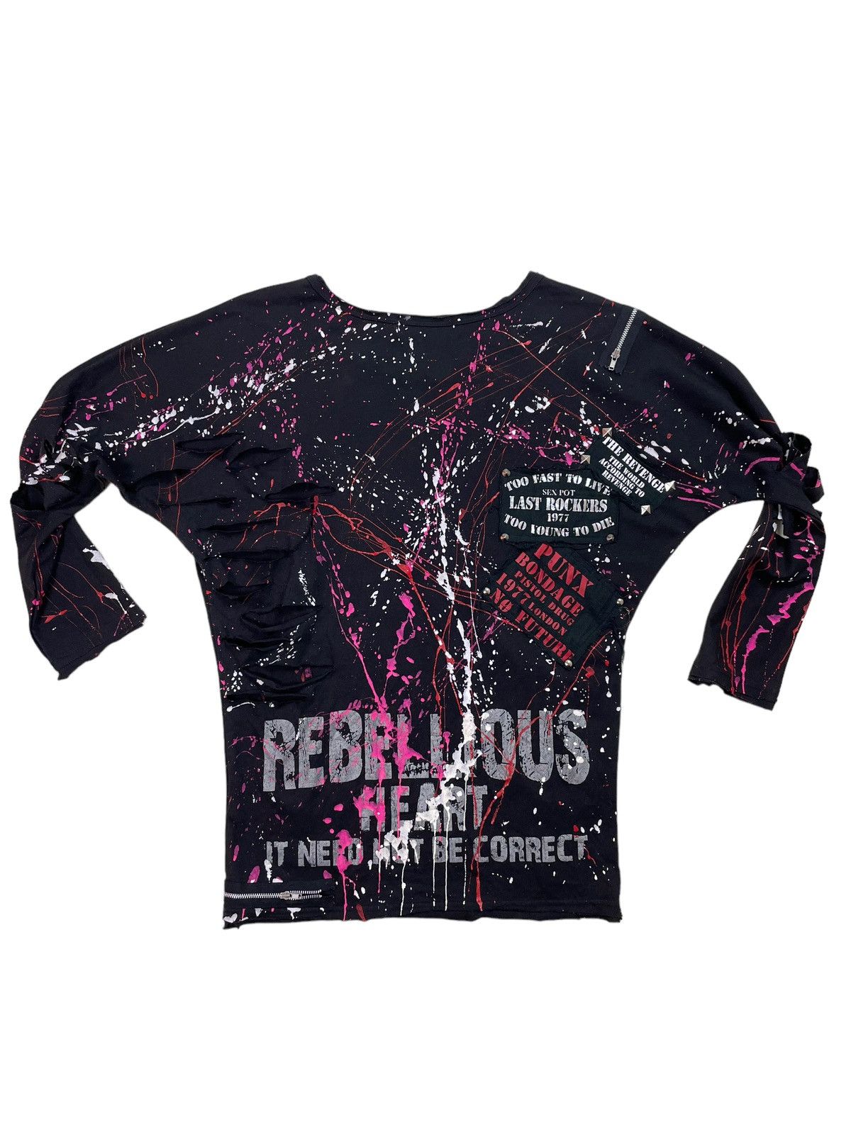 Japanese Brand × Seditionaries Jpn Rebels SexPot Revenge Distressed Zipped LS Shirt Size M / US 6-8 / IT 42-44 - 14 Thumbnail