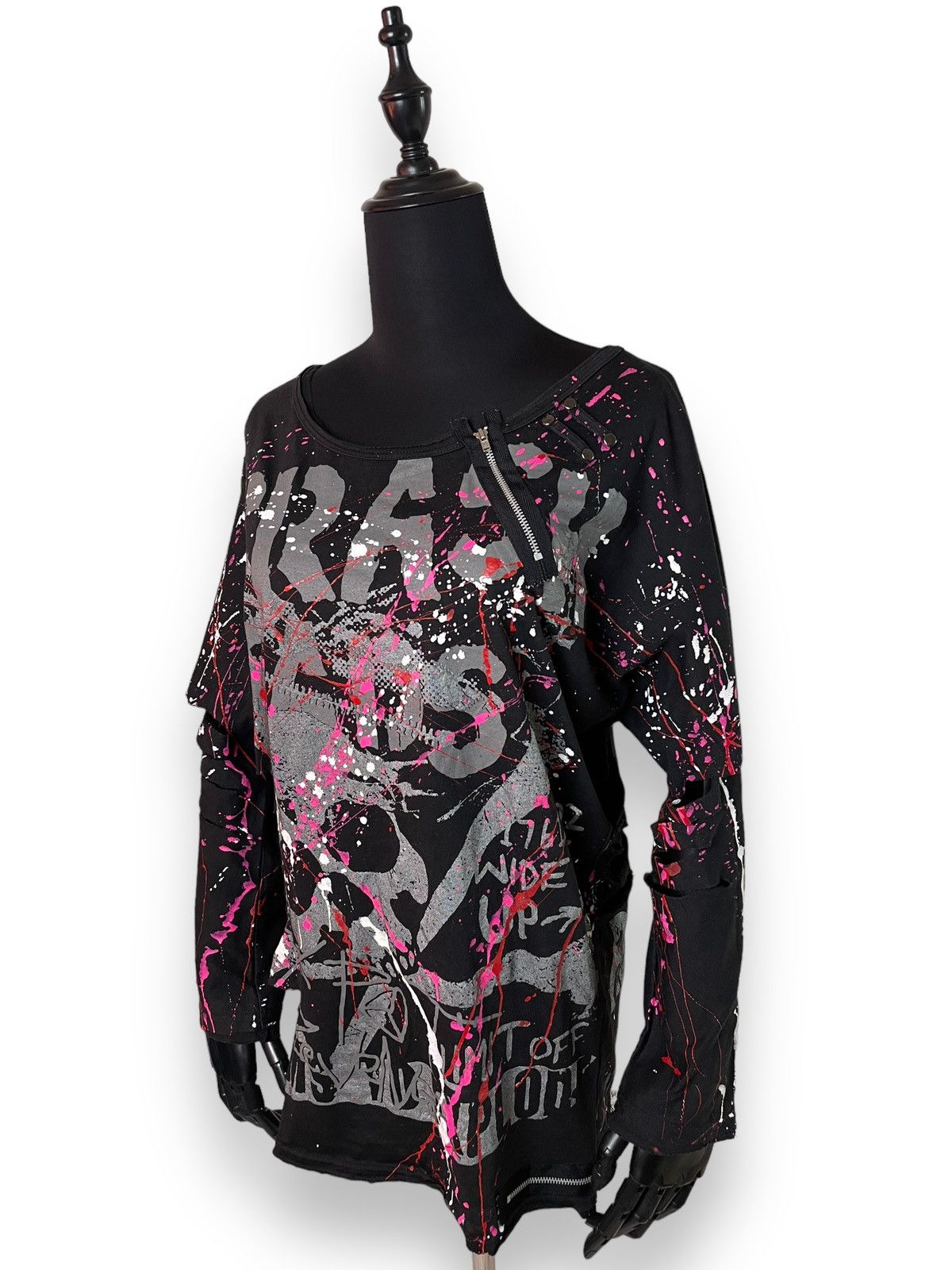 Japanese Brand × Seditionaries Jpn Rebels SexPot Revenge Distressed Zipped LS Shirt Size M / US 6-8 / IT 42-44 - 1 Thumbnail
