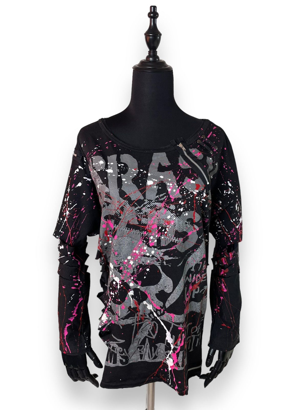 Japanese Brand × Seditionaries Jpn Rebels SexPot Revenge Distressed Zipped LS Shirt Size M / US 6-8 / IT 42-44 - 2 Thumbnail