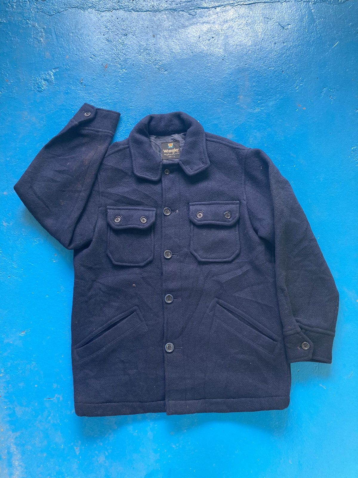 Vintage VINTAGE WRANGLER WOOL CHORE JACKET Size US L / EU 52-54 / 3 - 1 Thumbnail