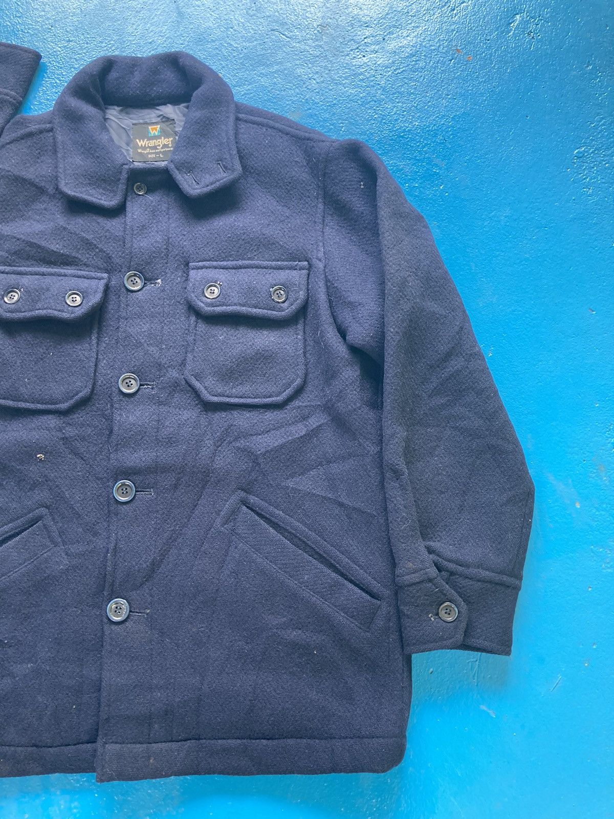 Vintage VINTAGE WRANGLER WOOL CHORE JACKET Size US L / EU 52-54 / 3 - 4 Thumbnail