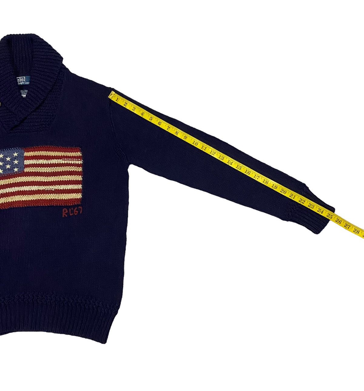 Polo Ralph Lauren × Ralph Lauren × Vintage Vintage Polo Ralph Lauren American Flag Crewneck Sweater Size US M / EU 48-50 / 2 - 6 Thumbnail