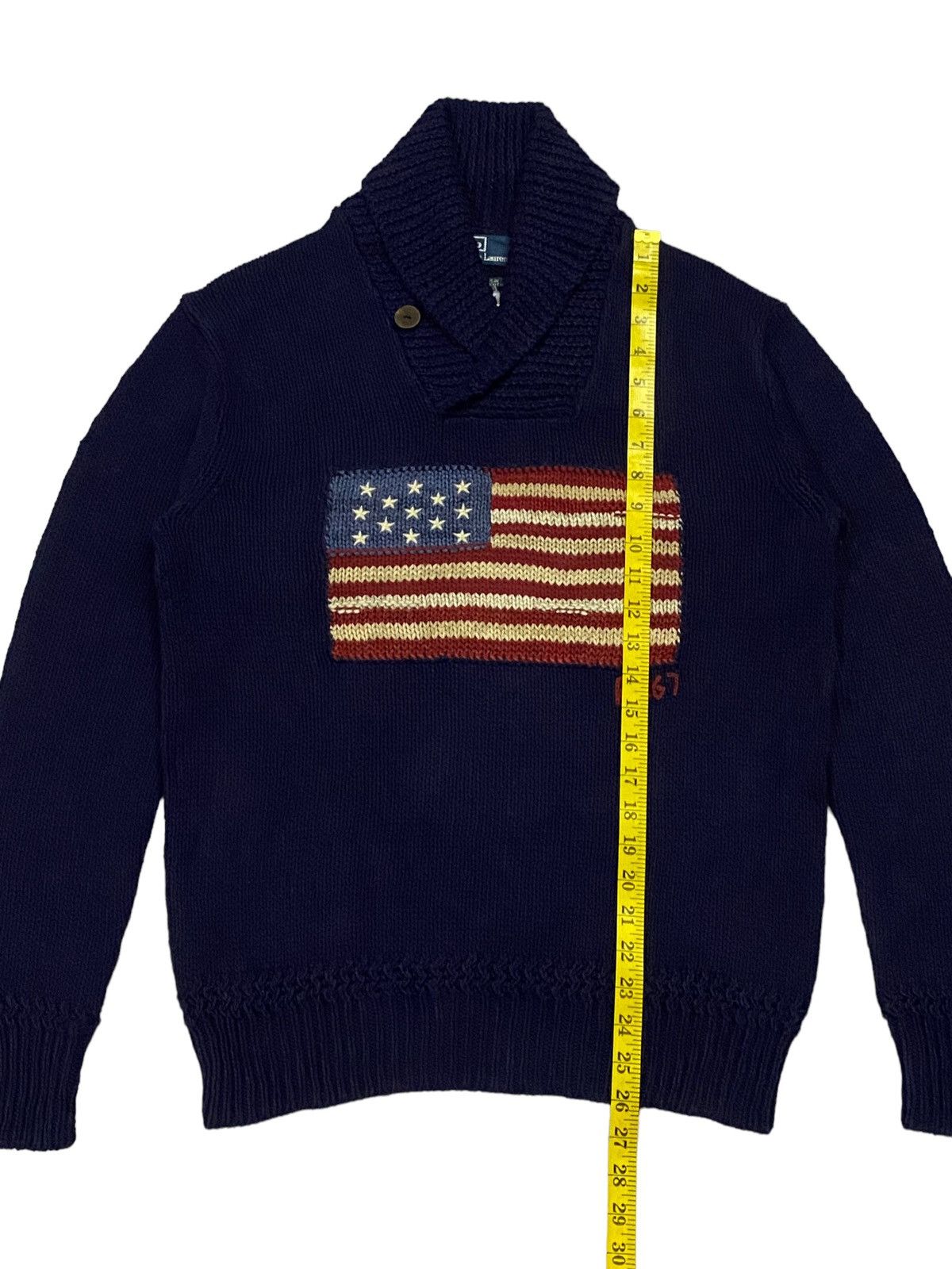 Polo Ralph Lauren × Ralph Lauren × Vintage Vintage Polo Ralph Lauren American Flag Crewneck Sweater Size US M / EU 48-50 / 2 - 4 Thumbnail