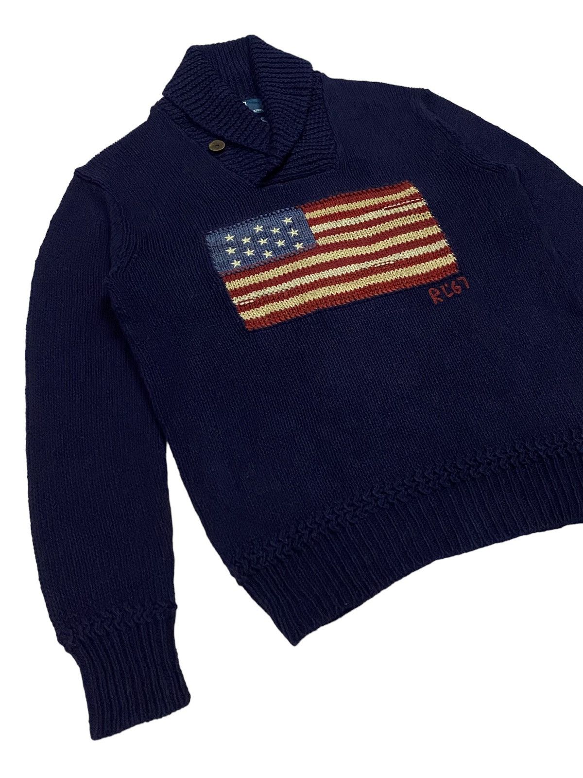 Polo Ralph Lauren × Ralph Lauren × Vintage Vintage Polo Ralph Lauren American Flag Crewneck Sweater Size US M / EU 48-50 / 2 - 13 Thumbnail
