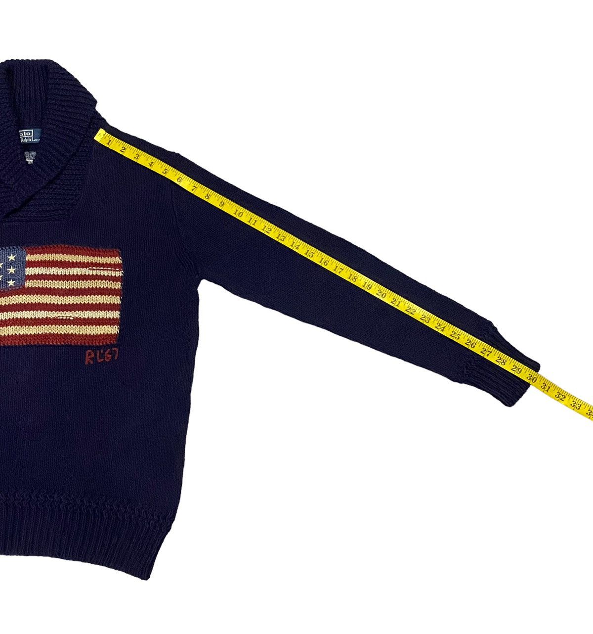 Polo Ralph Lauren × Ralph Lauren × Vintage Vintage Polo Ralph Lauren American Flag Crewneck Sweater Size US M / EU 48-50 / 2 - 7 Thumbnail