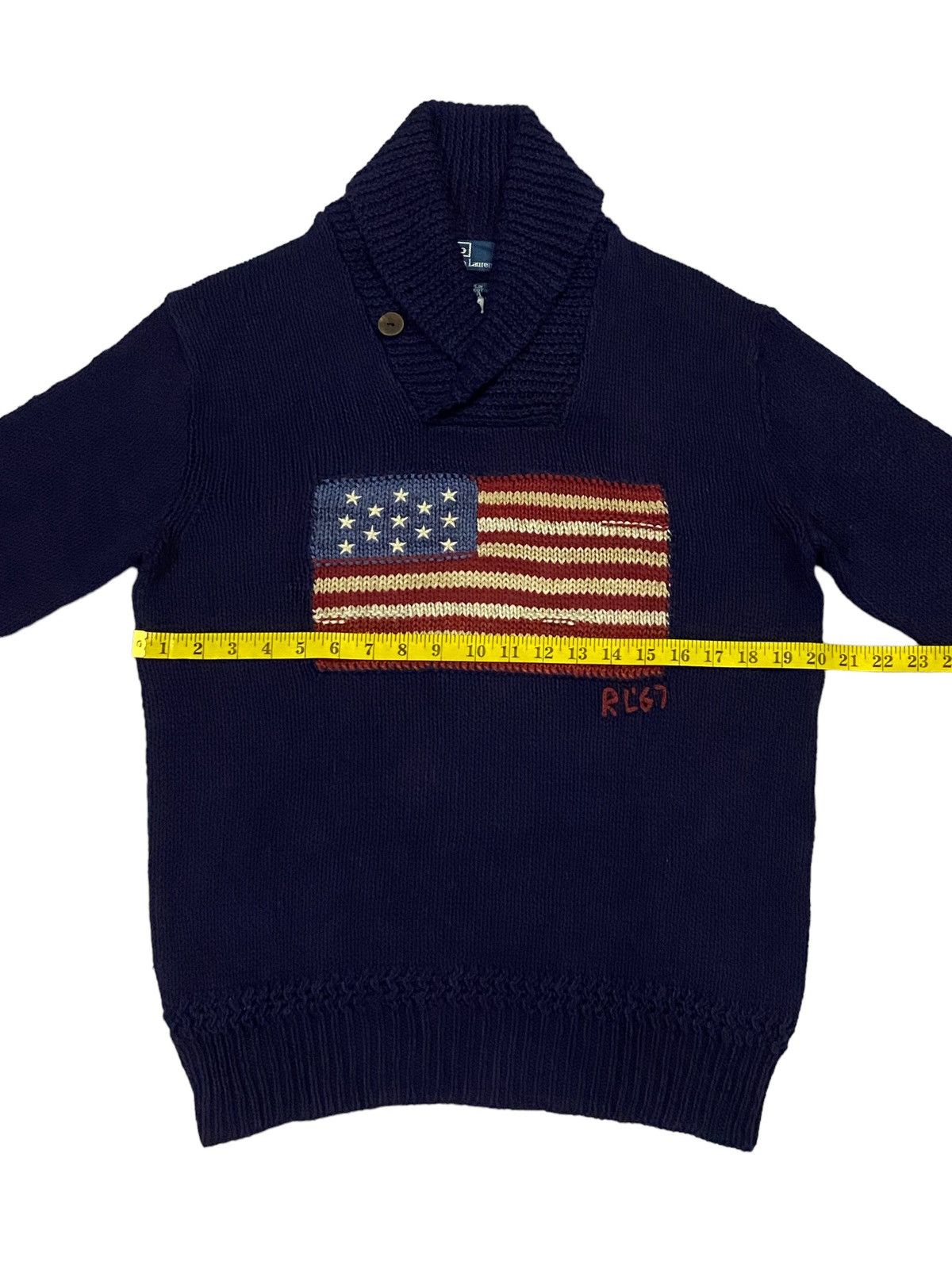 Polo Ralph Lauren × Ralph Lauren × Vintage Vintage Polo Ralph Lauren American Flag Crewneck Sweater Size US M / EU 48-50 / 2 - 3 Thumbnail