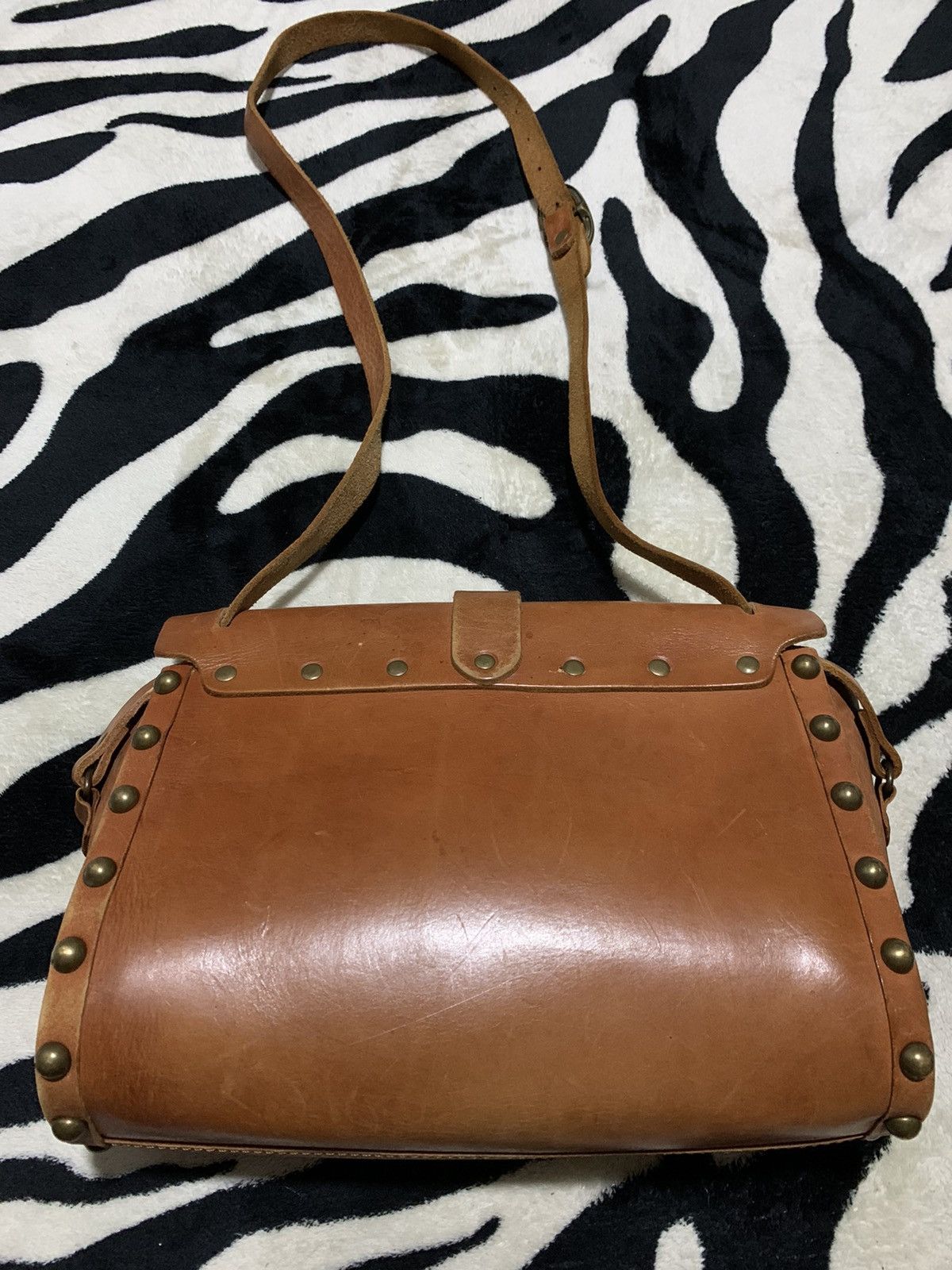 Leather × Zara Zara Leather Handbag studded Size ONE SIZE - 4 Thumbnail