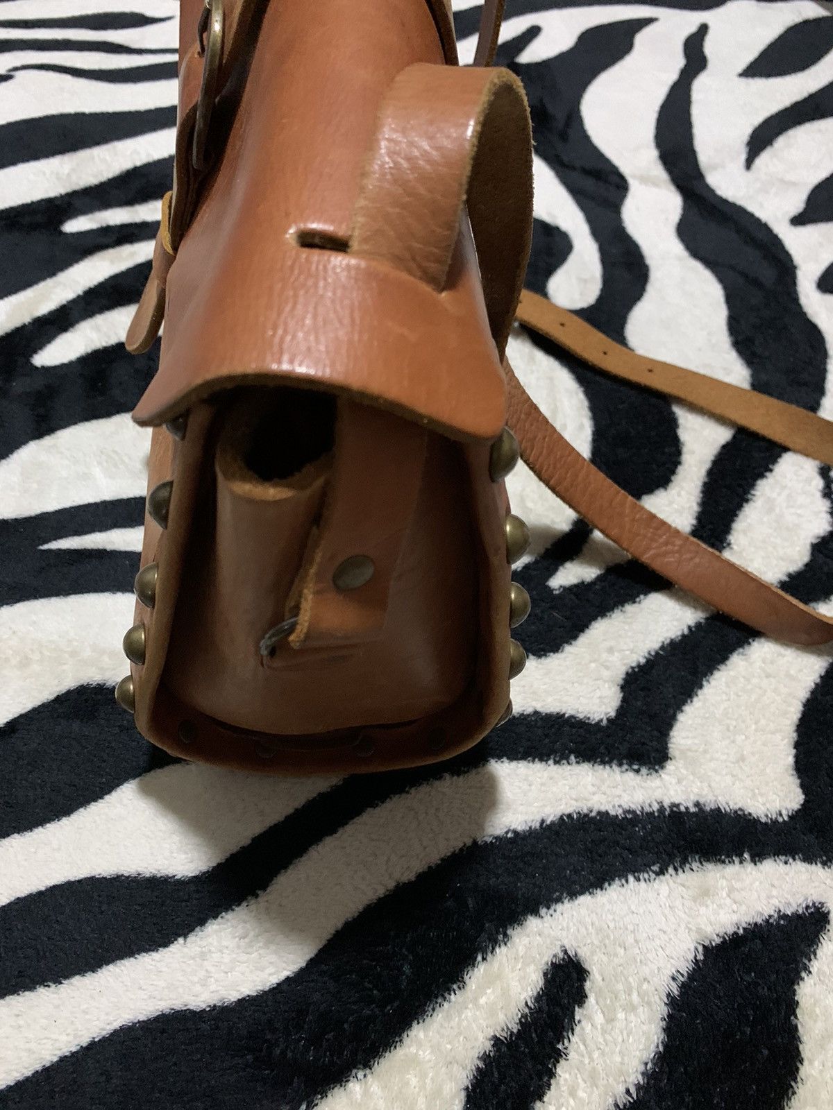Leather × Zara Zara Leather Handbag studded Size ONE SIZE - 3 Thumbnail