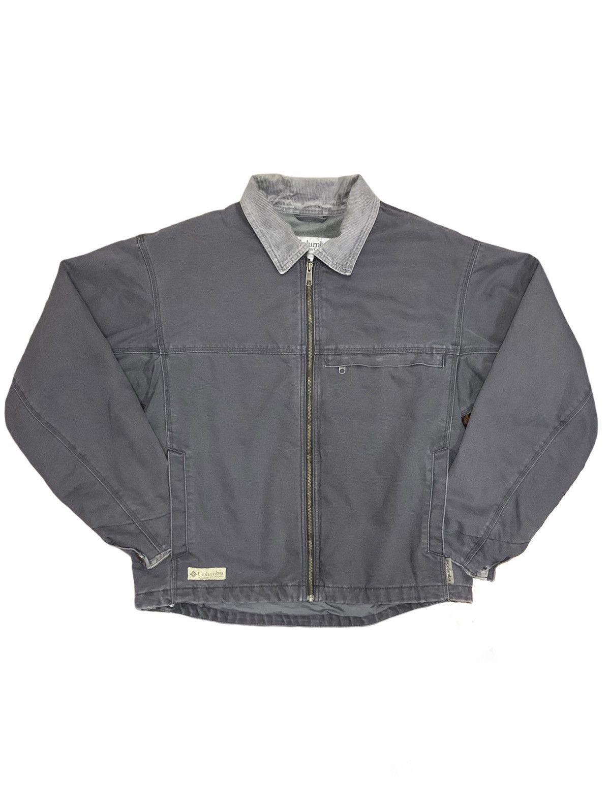 image of Columbia Duck Cotton Zipper Jacket in Faded Grey, Men's (Size Large)