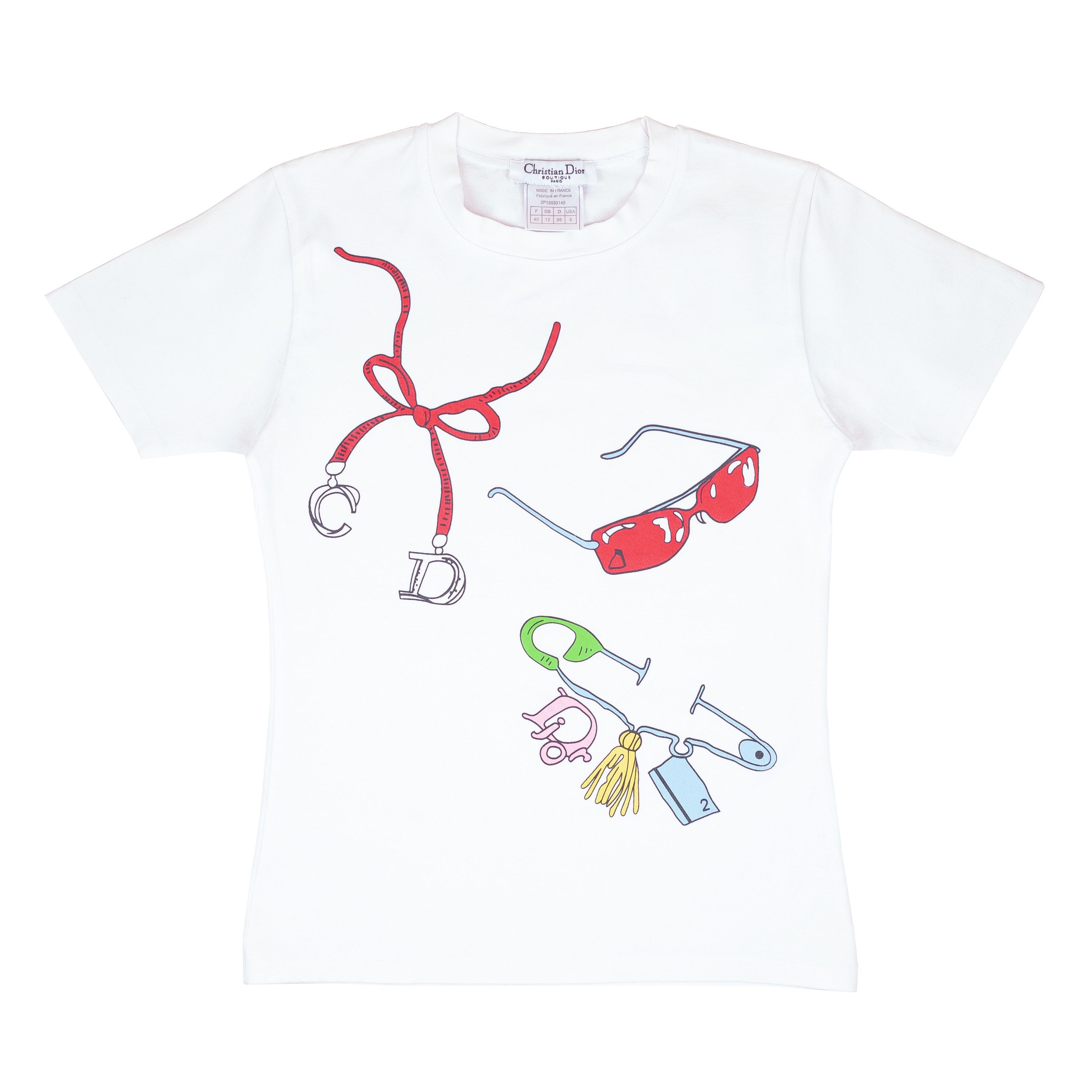 Dior Christian Dior "Safety Pin" Graphic White TShirt Grailed
