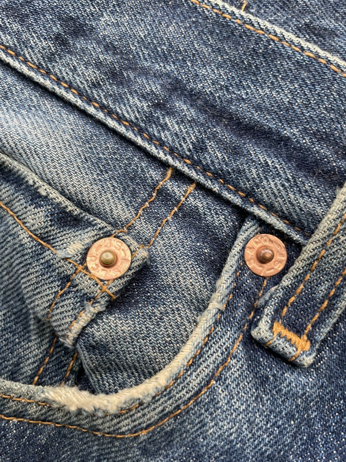 Levi's Vintage Levi’s 501 1998 Usa Aging Faded Distressed Size US 35 - 17 Thumbnail