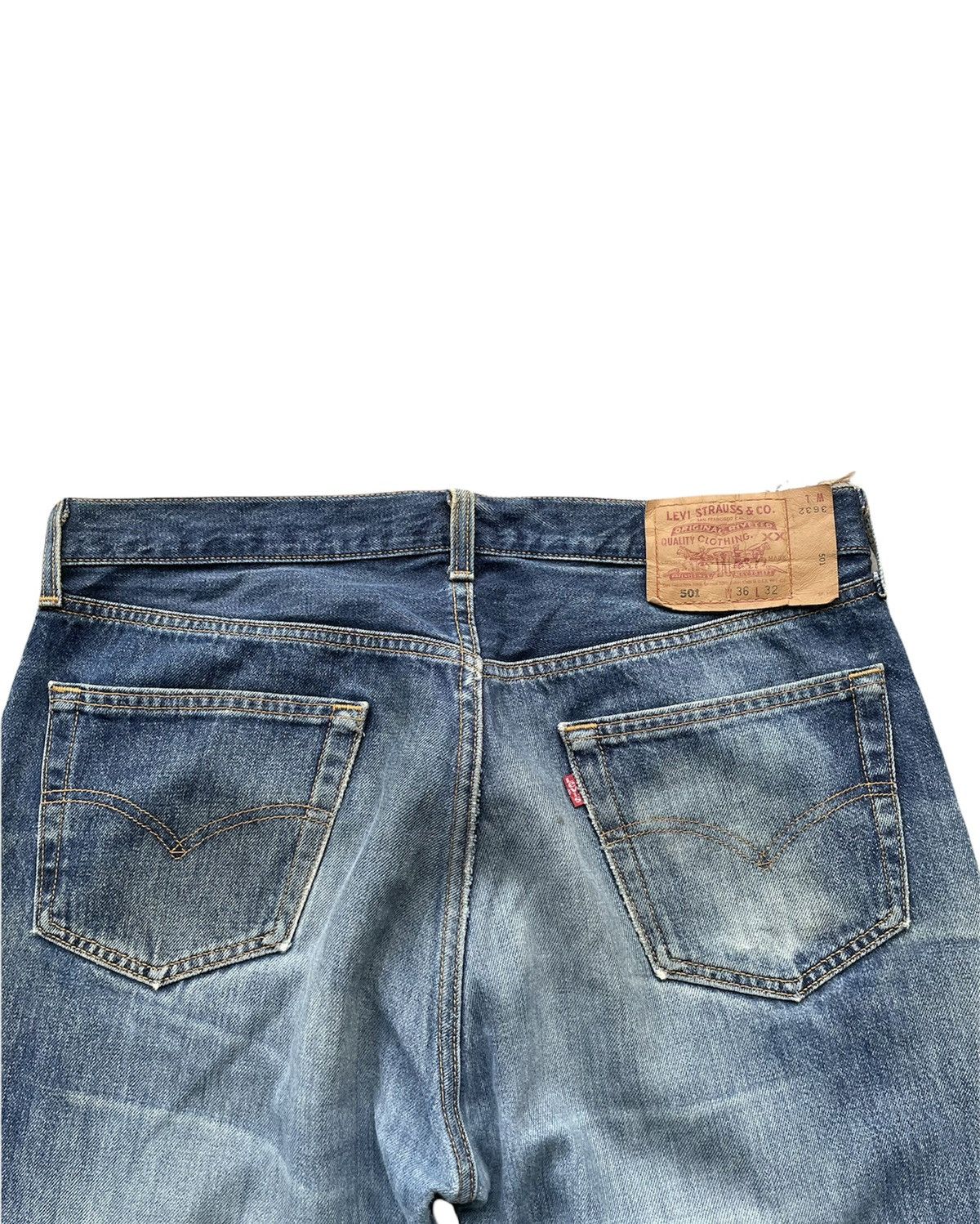 Levi's Vintage Levi’s 501 1998 Usa Aging Faded Distressed Size US 35 - 9 Thumbnail