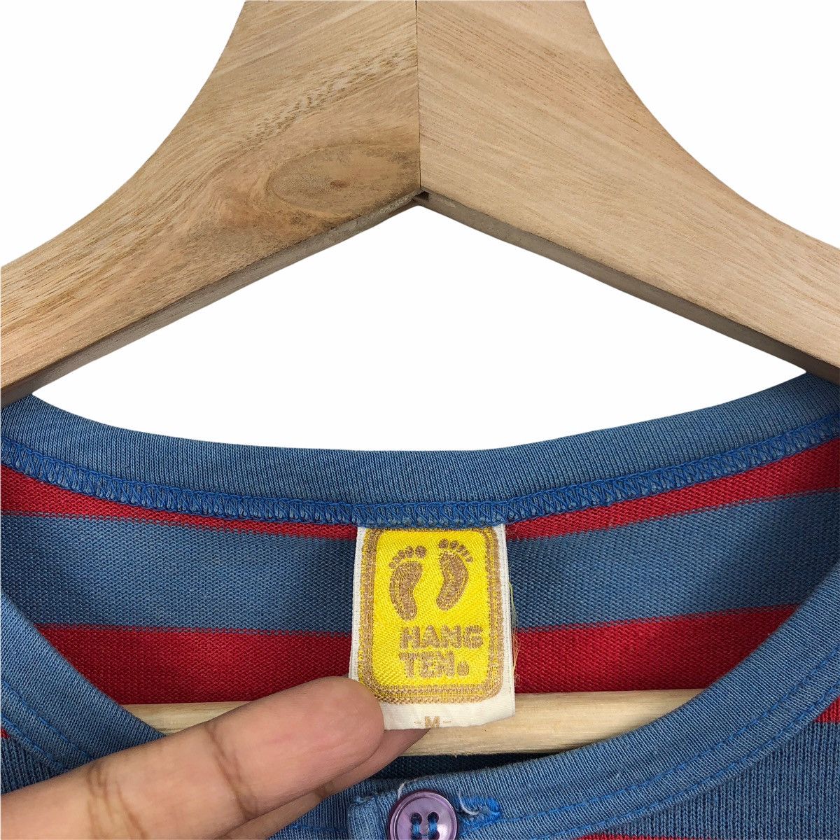 Hang Ten VINTAGE 1970'S HANG TEN SURF HAWAII HENLEY STRIPES T-SHIRTS Size US M / EU 48-50 / 2 - 5 Thumbnail