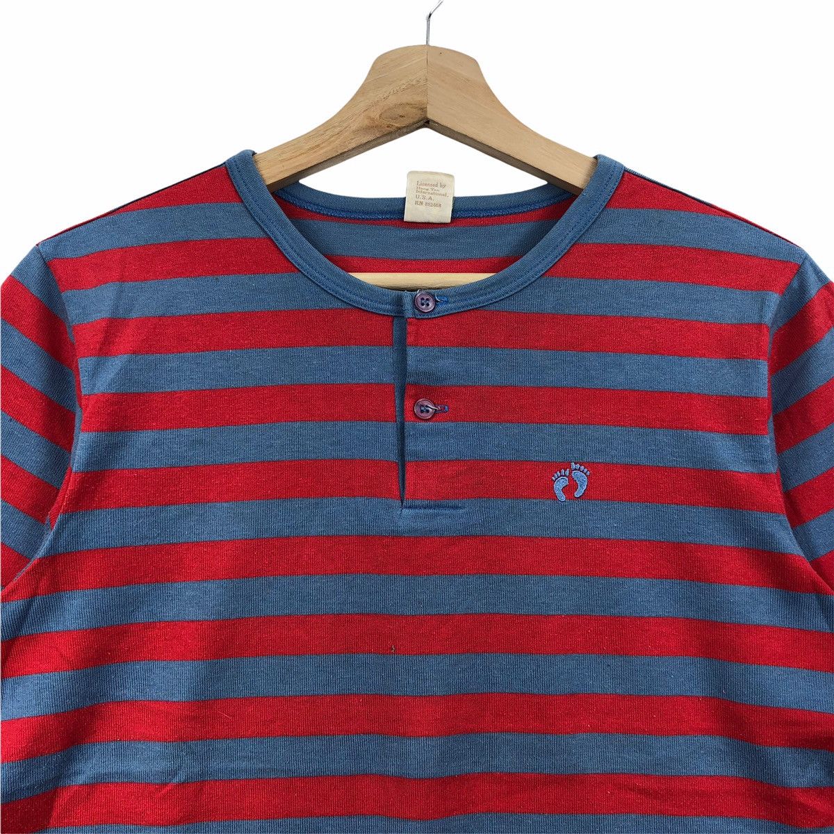 Hang Ten VINTAGE 1970'S HANG TEN SURF HAWAII HENLEY STRIPES T-SHIRTS Size US M / EU 48-50 / 2 - 3 Thumbnail