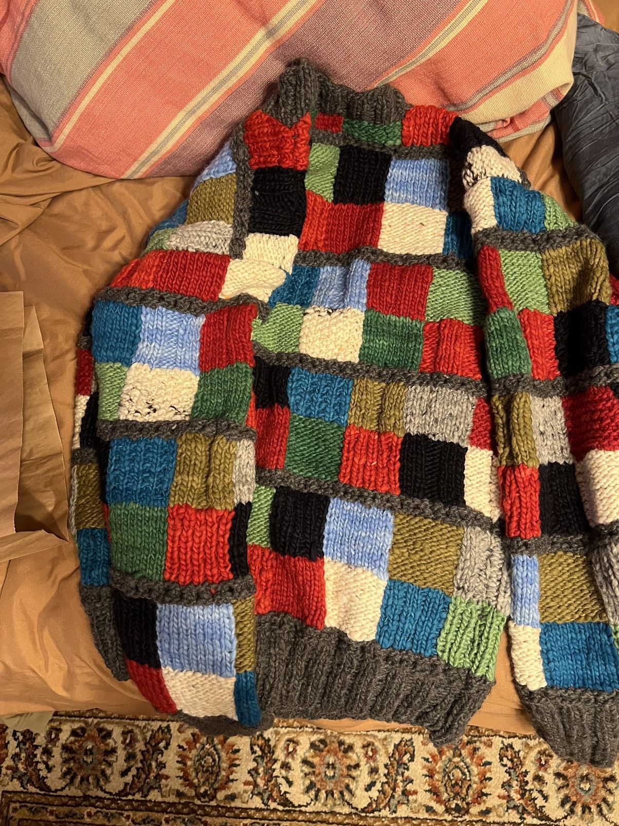 Chamula Chamula for Drake's Patchwork Merino Jumper Size US XL / EU 56 / 4 - 10 Thumbnail
