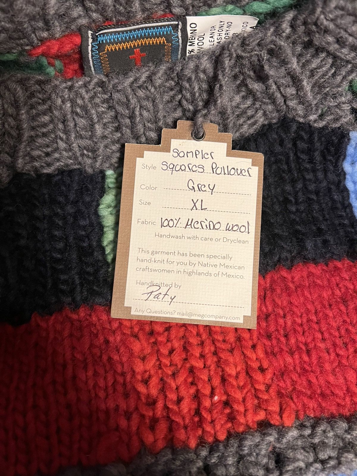 Chamula Chamula for Drake's Patchwork Merino Jumper Size US XL / EU 56 / 4 - 12 Thumbnail