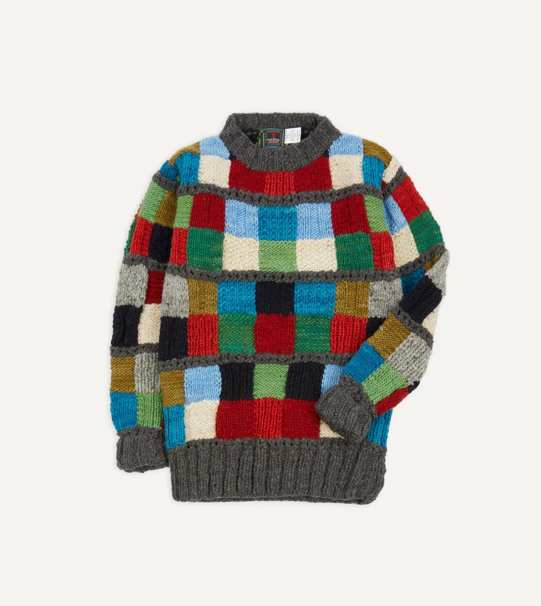 Chamula Chamula for Drake's Patchwork Merino Jumper Size US XL / EU 56 / 4 - 1 Thumbnail