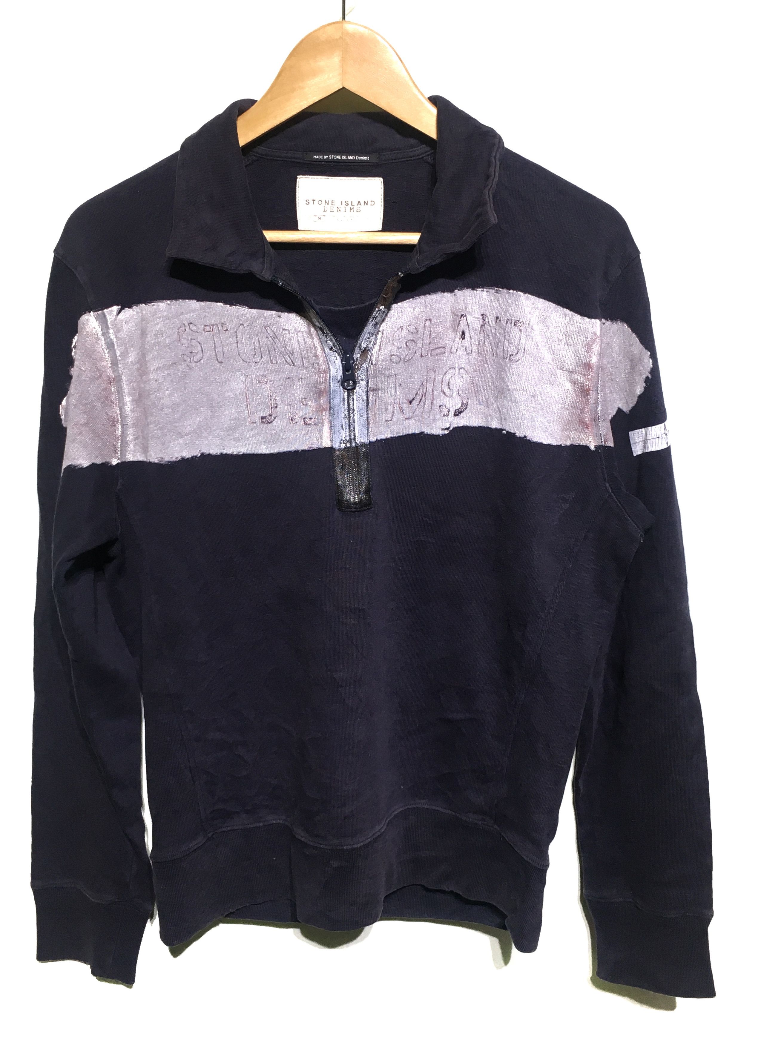 Stone Island STONE ISLAND DENIMS DISTRESSED ZIPPED MEDIUM SWEATSHIRTS Size US M / EU 48-50 / 2 - 1 Thumbnail