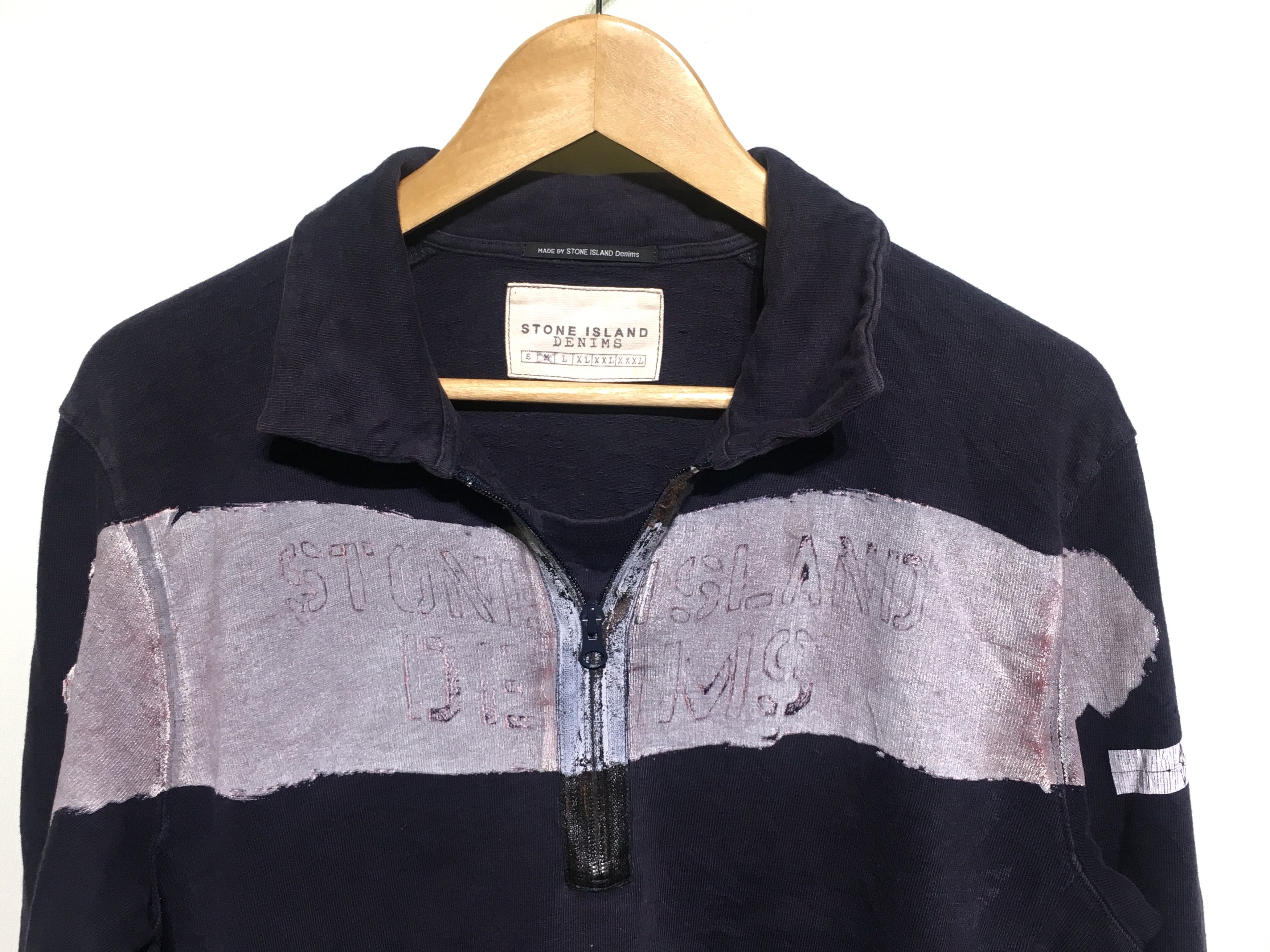 Stone Island STONE ISLAND DENIMS DISTRESSED ZIPPED MEDIUM SWEATSHIRTS Size US M / EU 48-50 / 2 - 2 Thumbnail