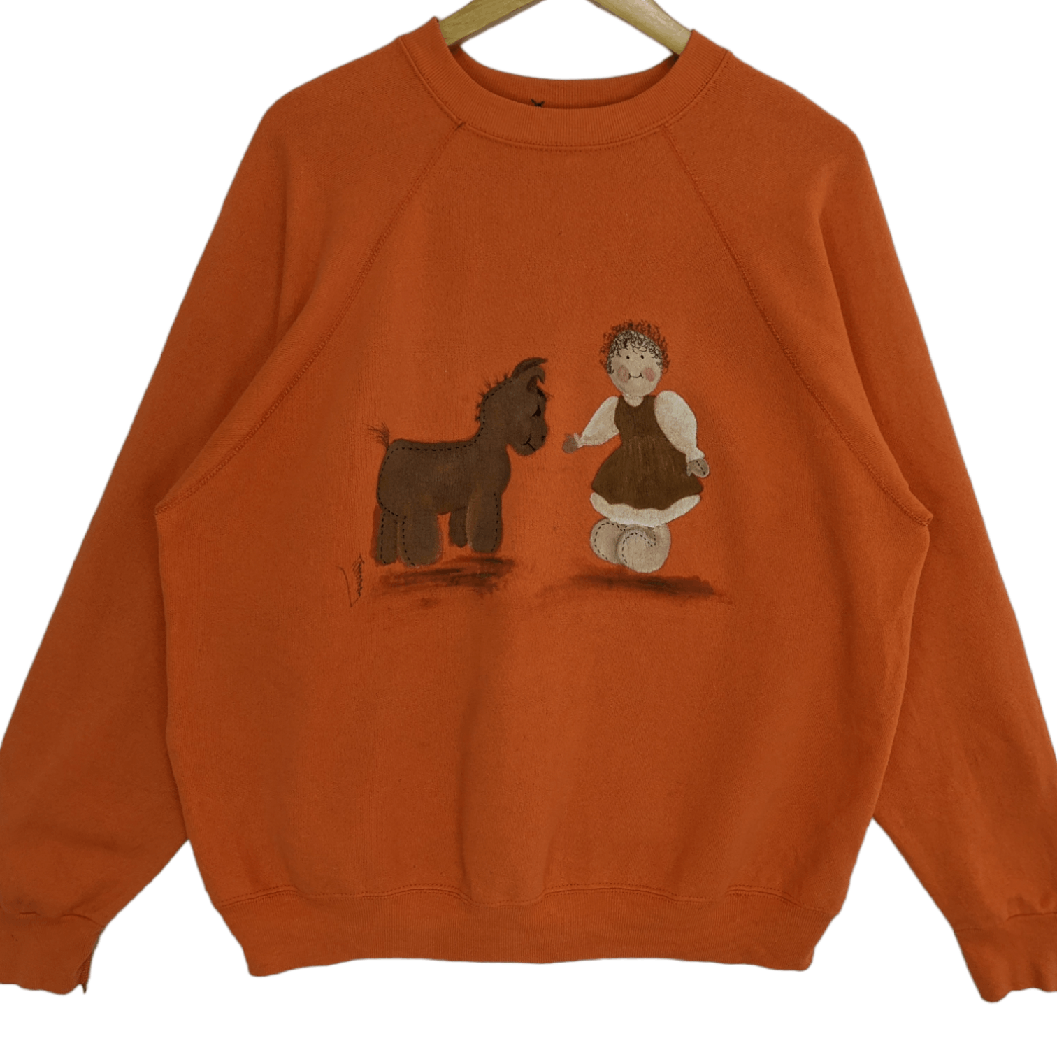 Tultex Vintage 90's TULTEX Kid Horse Drawing Painting Sweatshirt Size US L / EU 52-54 / 3 - 2 Thumbnail