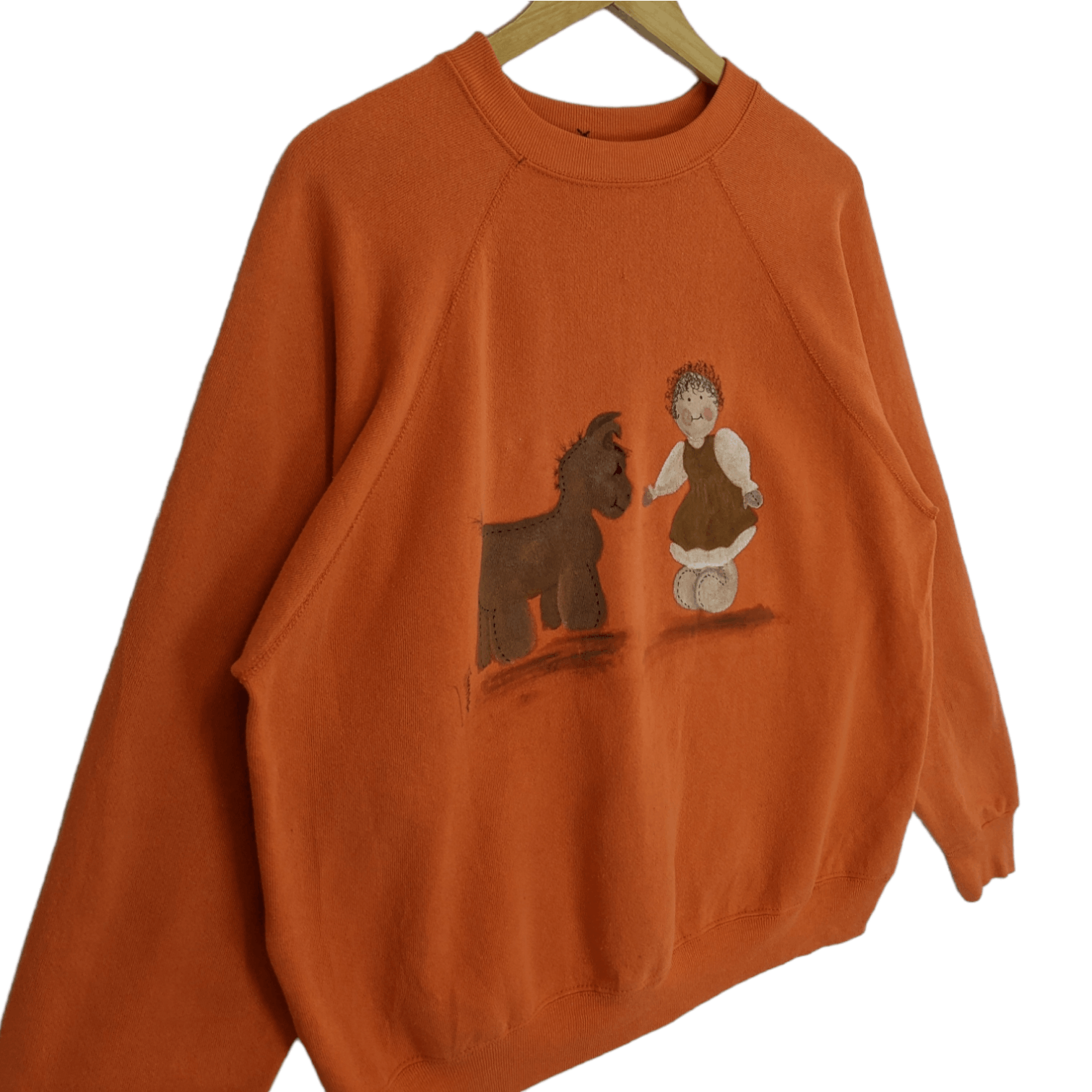 Tultex Vintage 90's TULTEX Kid Horse Drawing Painting Sweatshirt Size US L / EU 52-54 / 3 - 3 Thumbnail