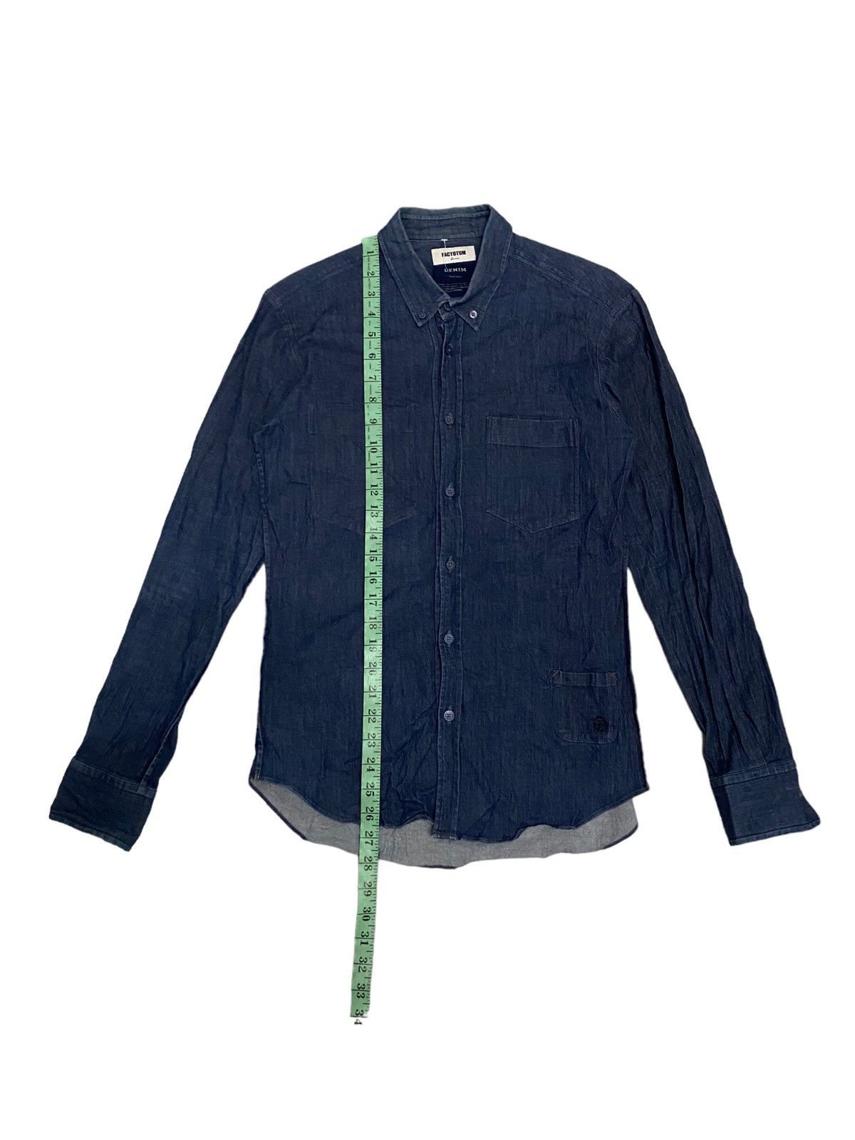 FACTOTUM × Japanese Brand × Vintage Vintage Factotum Homme Denim Shirt Size US S / EU 44-46 / 1 - 10 Thumbnail