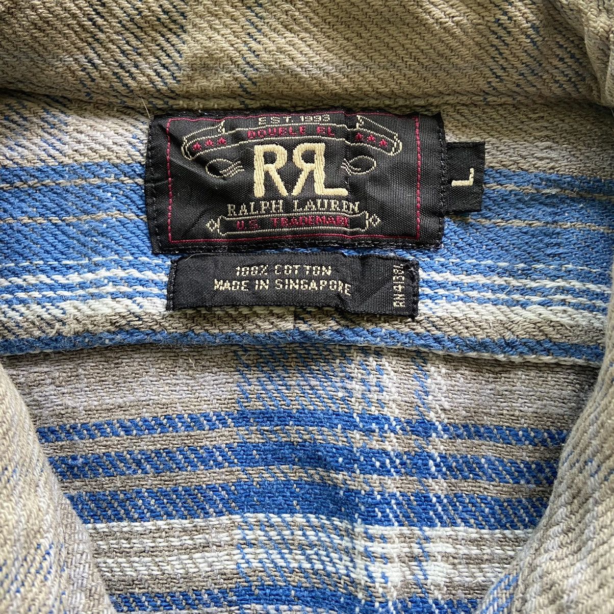 RRL Ralph Lauren RRL Double RL Button Up Flannel Shirt Size US L / EU 52-54 / 3 - 3 Thumbnail