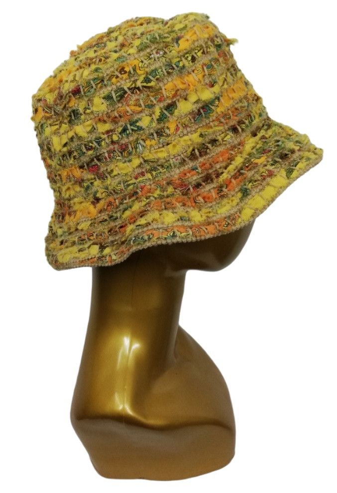 Art Comes First × Japanese Brand 🔥Designer Japanese Silk Road Club Design Boro Bucket Hat🔥 Size ONE SIZE - 6 Thumbnail