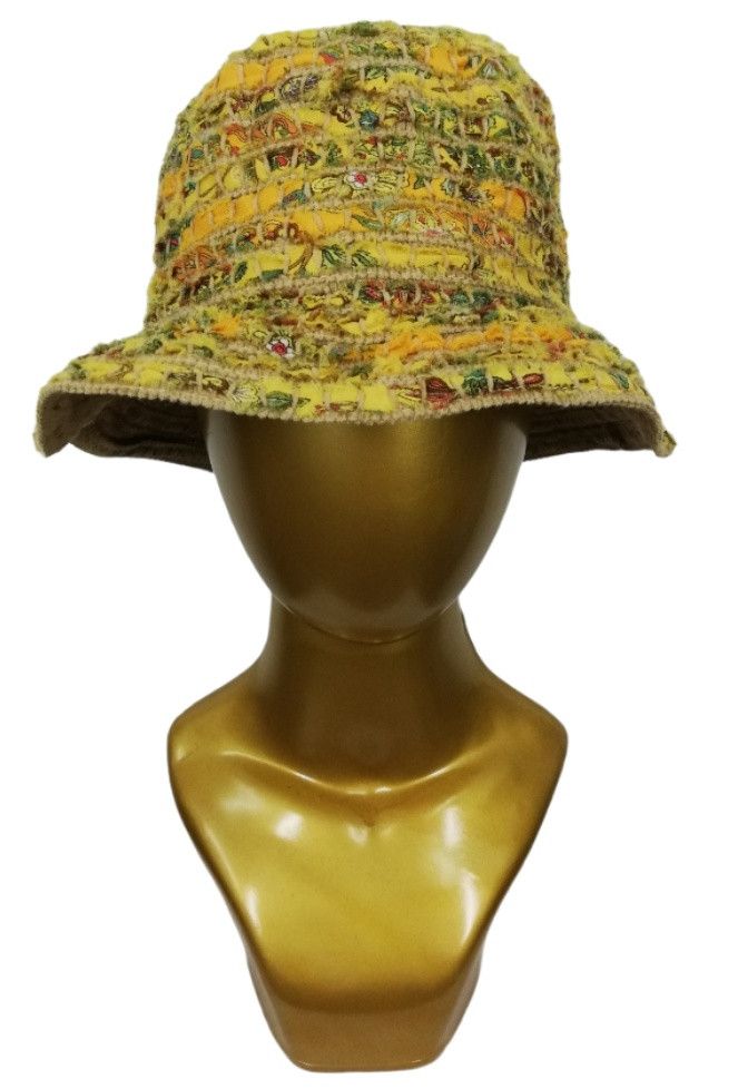 Art Comes First × Japanese Brand 🔥Designer Japanese Silk Road Club Design Boro Bucket Hat🔥 Size ONE SIZE - 8 Thumbnail