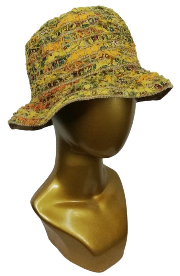 Art Comes First × Japanese Brand 🔥Designer Japanese Silk Road Club Design Boro Bucket Hat🔥 Size ONE SIZE - 7 Thumbnail