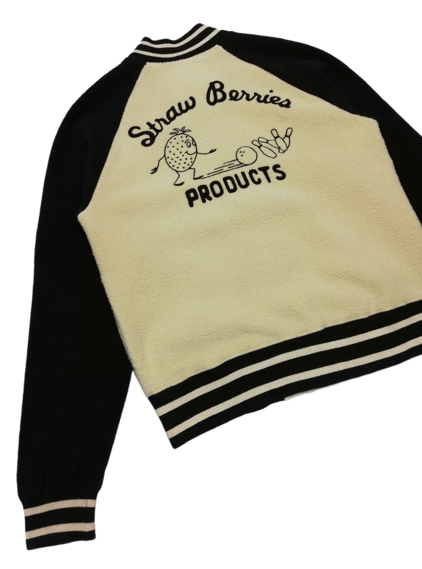 Hysteric Glamour × Japanese Brand 🔥HG Straw Berries Bowling Products Fleece Varsity Jacket Size US S / EU 44-46 / 1 - 16 Thumbnail