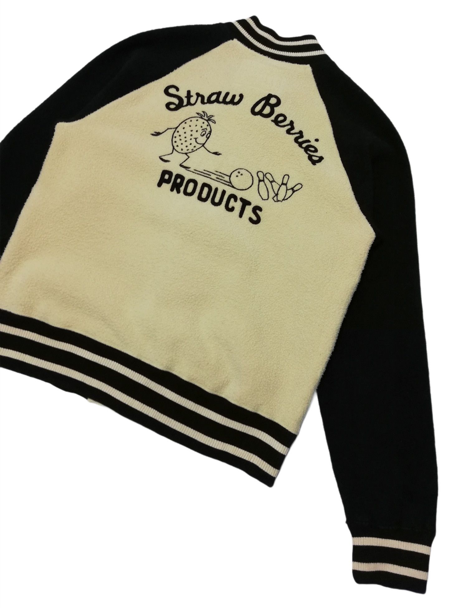 Hysteric Glamour × Japanese Brand 🔥HG Straw Berries Bowling Products Fleece Varsity Jacket Size US S / EU 44-46 / 1 - 17 Thumbnail