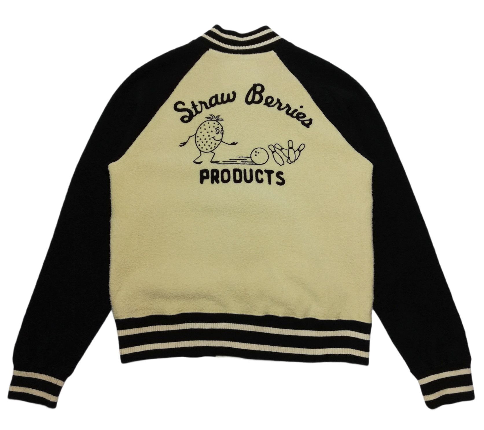 Hysteric Glamour × Japanese Brand 🔥HG Straw Berries Bowling Products Fleece Varsity Jacket Size US S / EU 44-46 / 1 - 13 Thumbnail