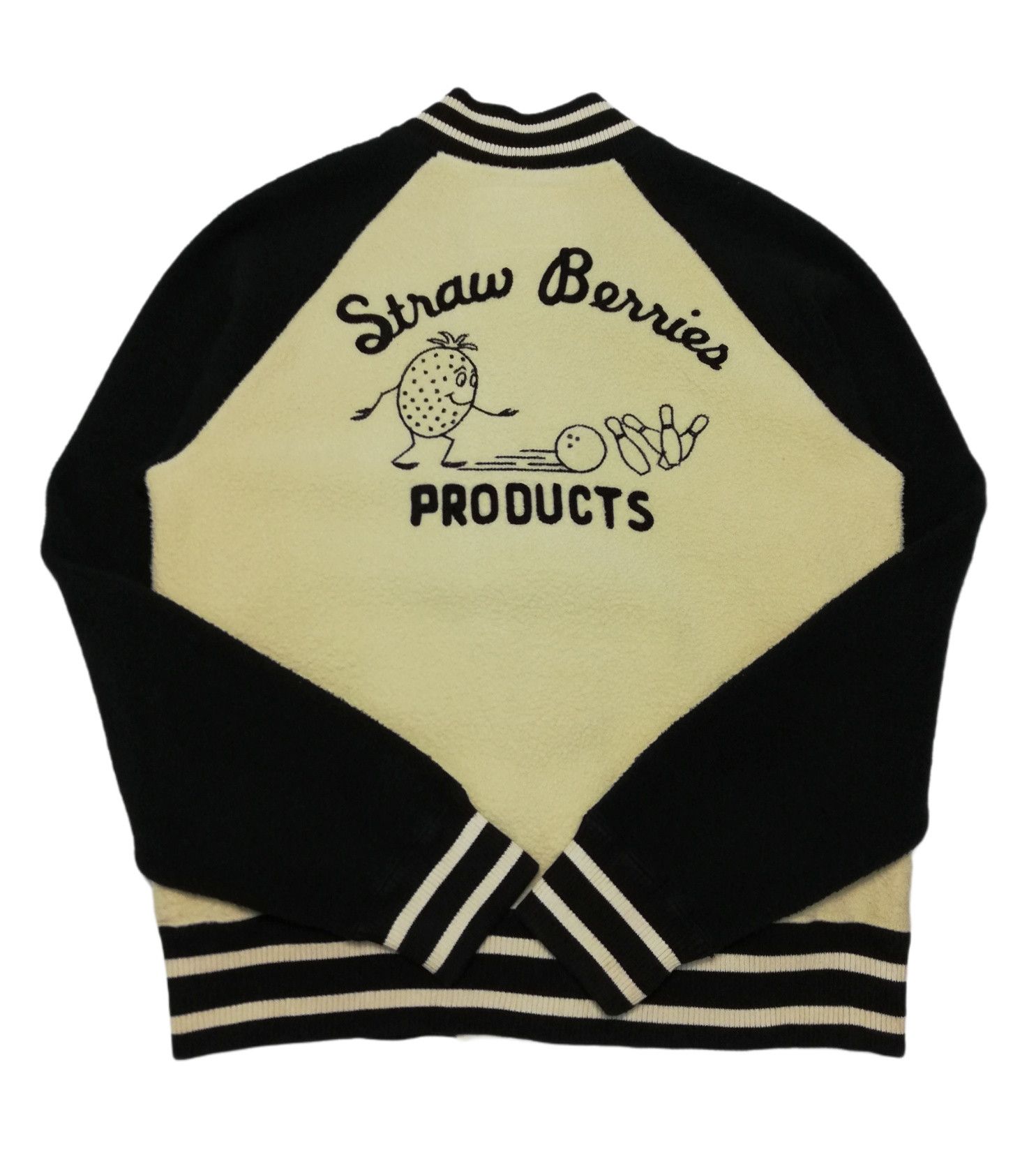 Hysteric Glamour × Japanese Brand 🔥HG Straw Berries Bowling Products Fleece Varsity Jacket Size US S / EU 44-46 / 1 - 15 Thumbnail