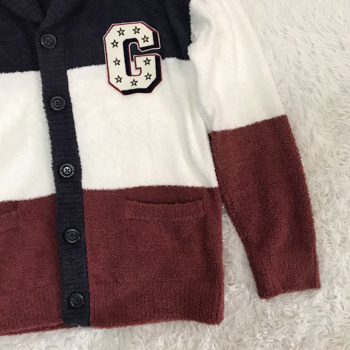 Japanese Brand Gelato Pique Homme 3 Block Colour Fleece Cardigan Sweater Size US M / EU 48-50 / 2 - 3 Thumbnail