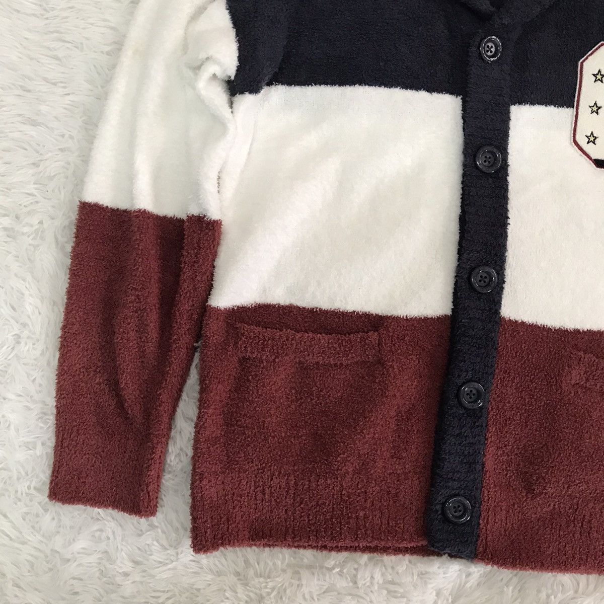 Japanese Brand Gelato Pique Homme 3 Block Colour Fleece Cardigan Sweater Size US M / EU 48-50 / 2 - 2 Thumbnail