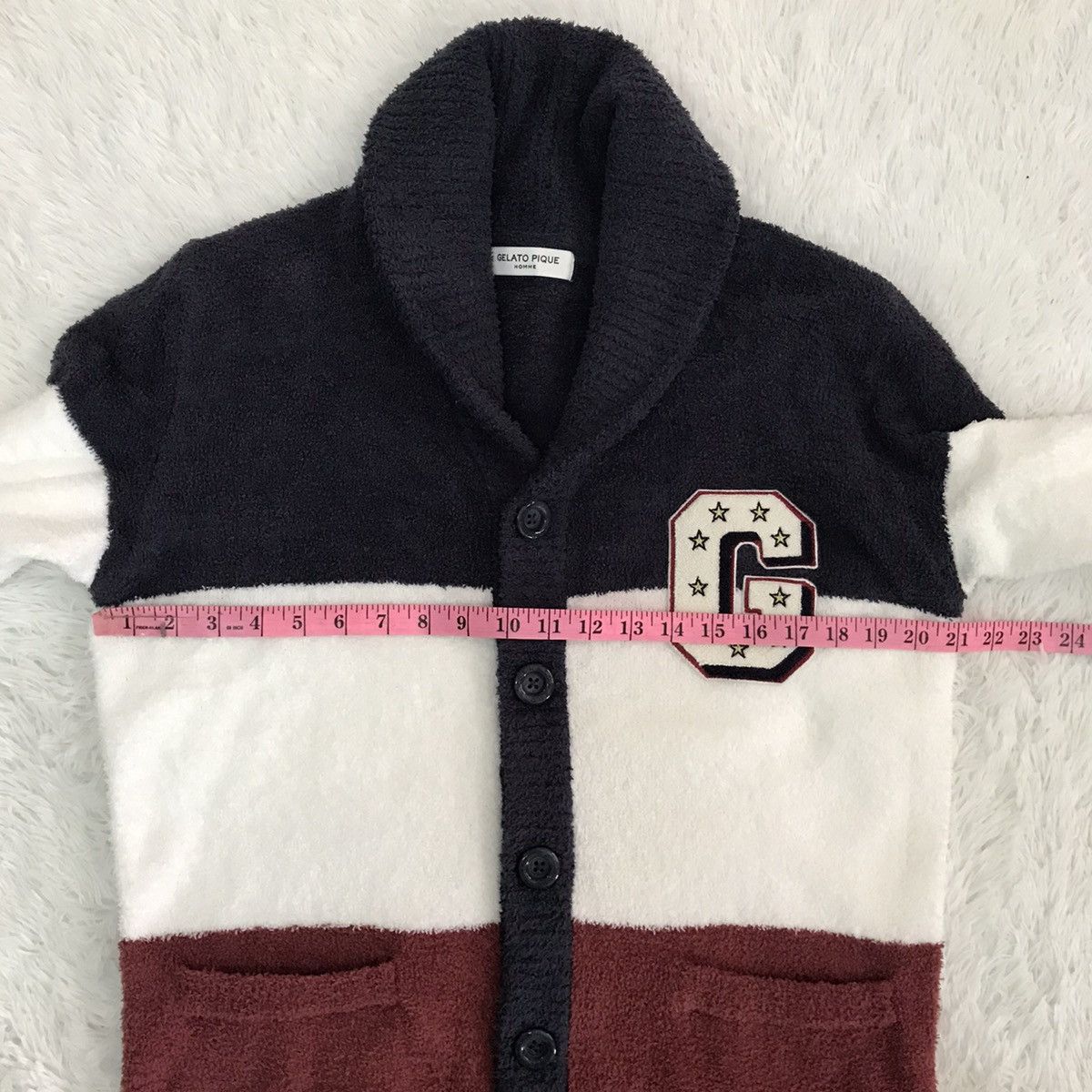 Japanese Brand Gelato Pique Homme 3 Block Colour Fleece Cardigan Sweater Size US M / EU 48-50 / 2 - 18 Thumbnail